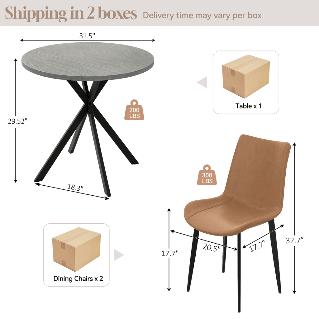Small Round Dining Table for 2-4 People, 31.7 Modern Round Kitchen Table, Space-Saving Table for Living Dining Room, Coffee ,Apartment
