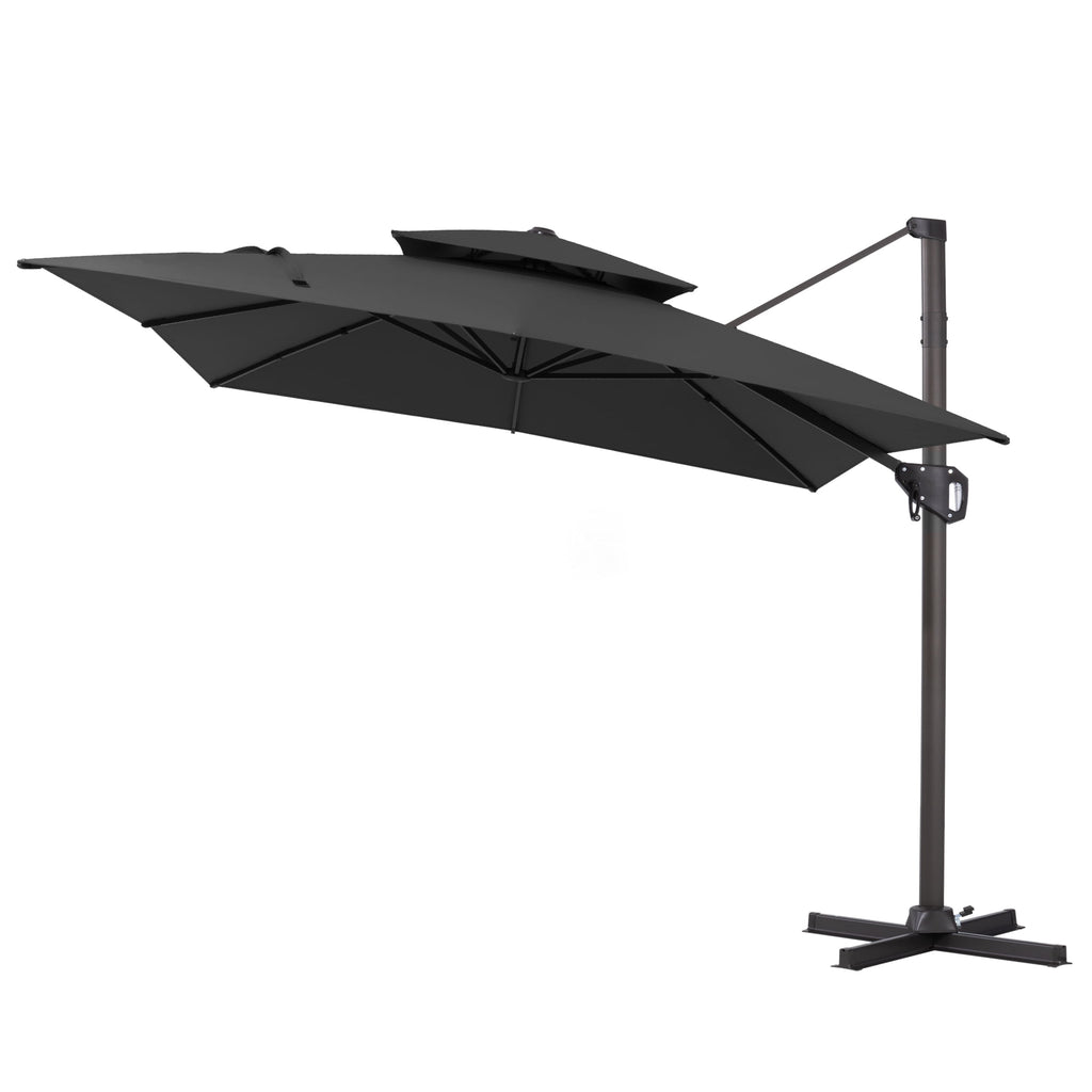 Pellebant 9' X 11' Patio Umbrella Outdoor Rectangle Umbrella Large Cantilever Umbrella Windproof Offset Heavy Duty Sun for Garden Deck Pool Patio