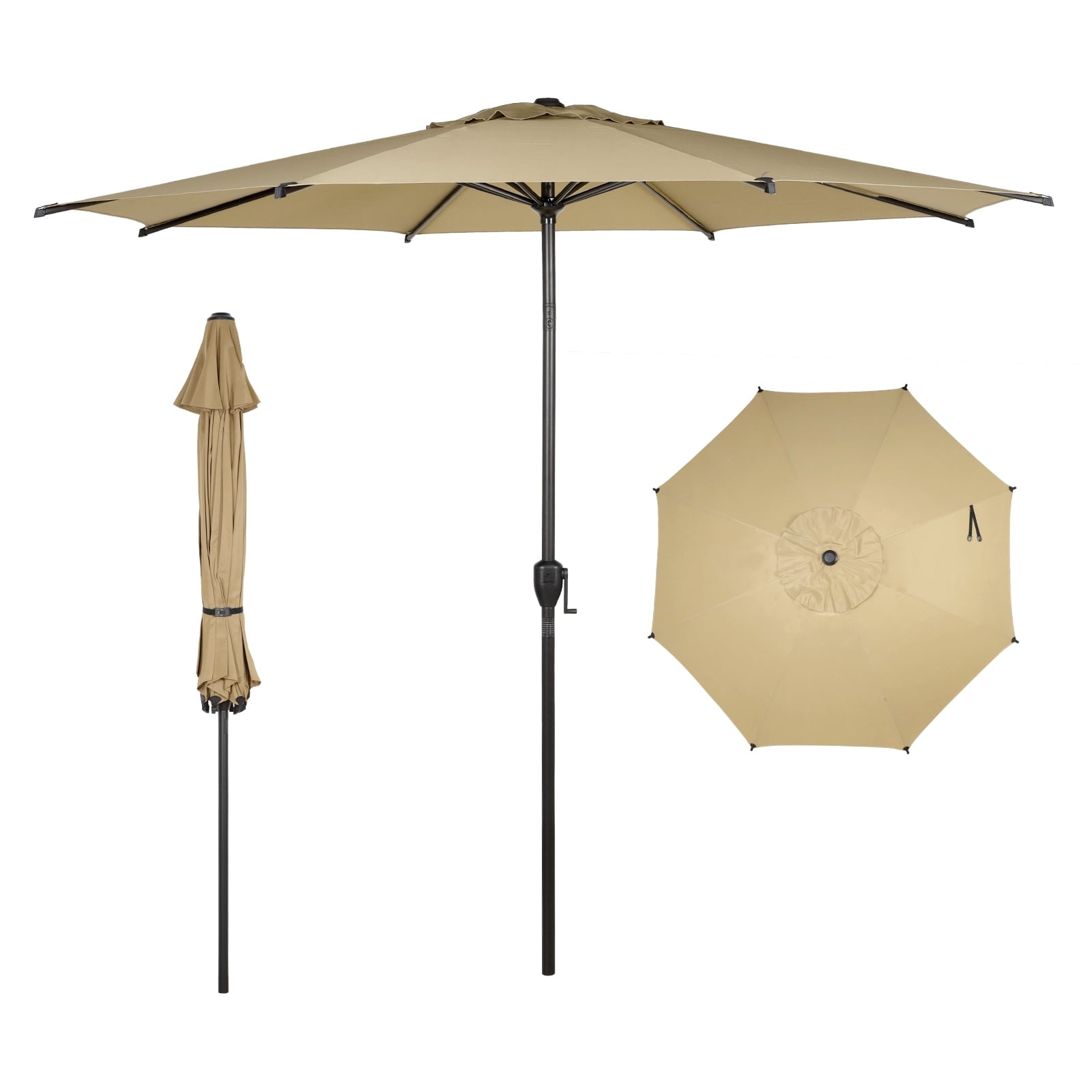 Abba Patio 11’ Vienna Offset Hanging Outdoor Cantilever Patio Umbrella, Beige
