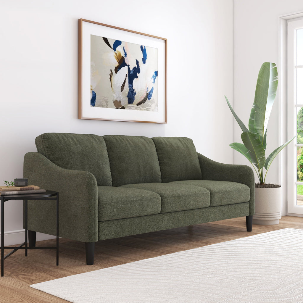 Mainstays Westley Swoop Arm 74 Sofa, Moss Green