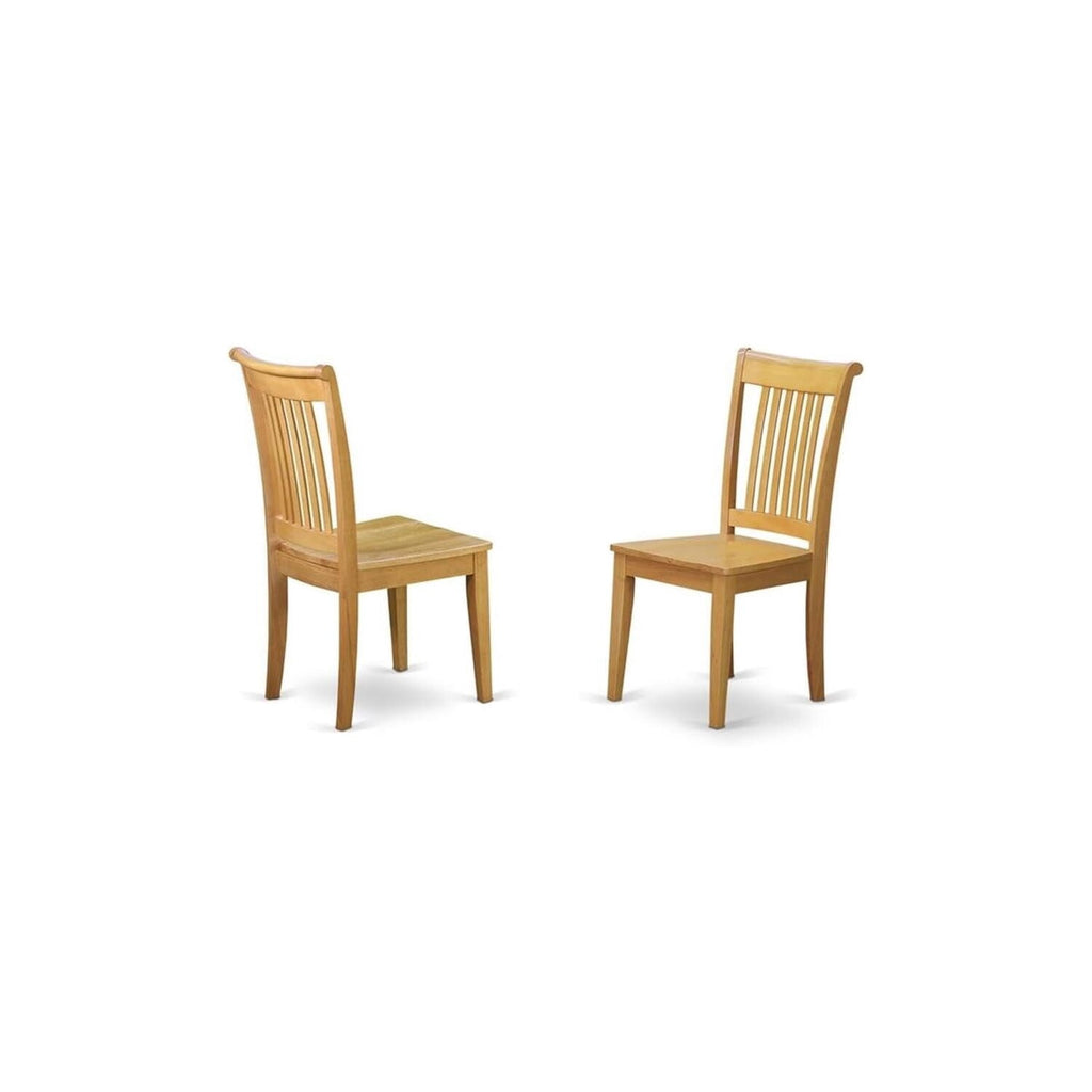 HomeStock 7 Pc Dining Set with A Kitchen Table and 6 Wood Seat Kitchen Chairs in Oak, Modern Dining Table Set for Dining Rooms