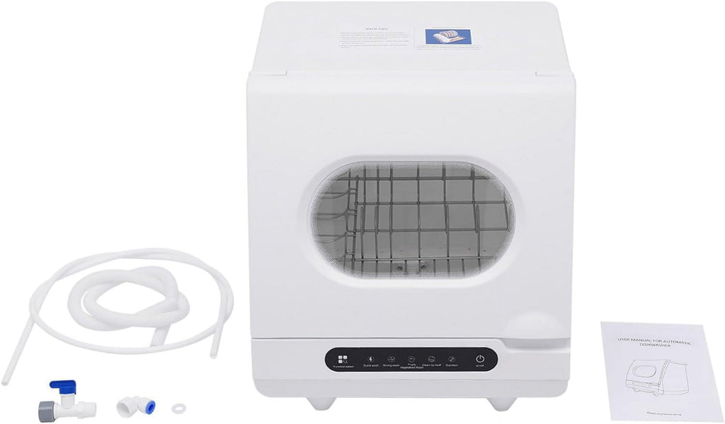 Countertop Dishwasher, Portable Mini Dishwasher with 5L Water Tank, 360° Rotation Flushing & Hose Connection 3-in-1 Function Dishwasher for Apartments,Dorms & RVs (1200W)