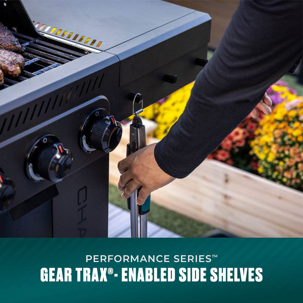 Charbroil Gas Grill, Performance Series FlavorMax 5 Burner Grill with Side Burner and Griddle, Black