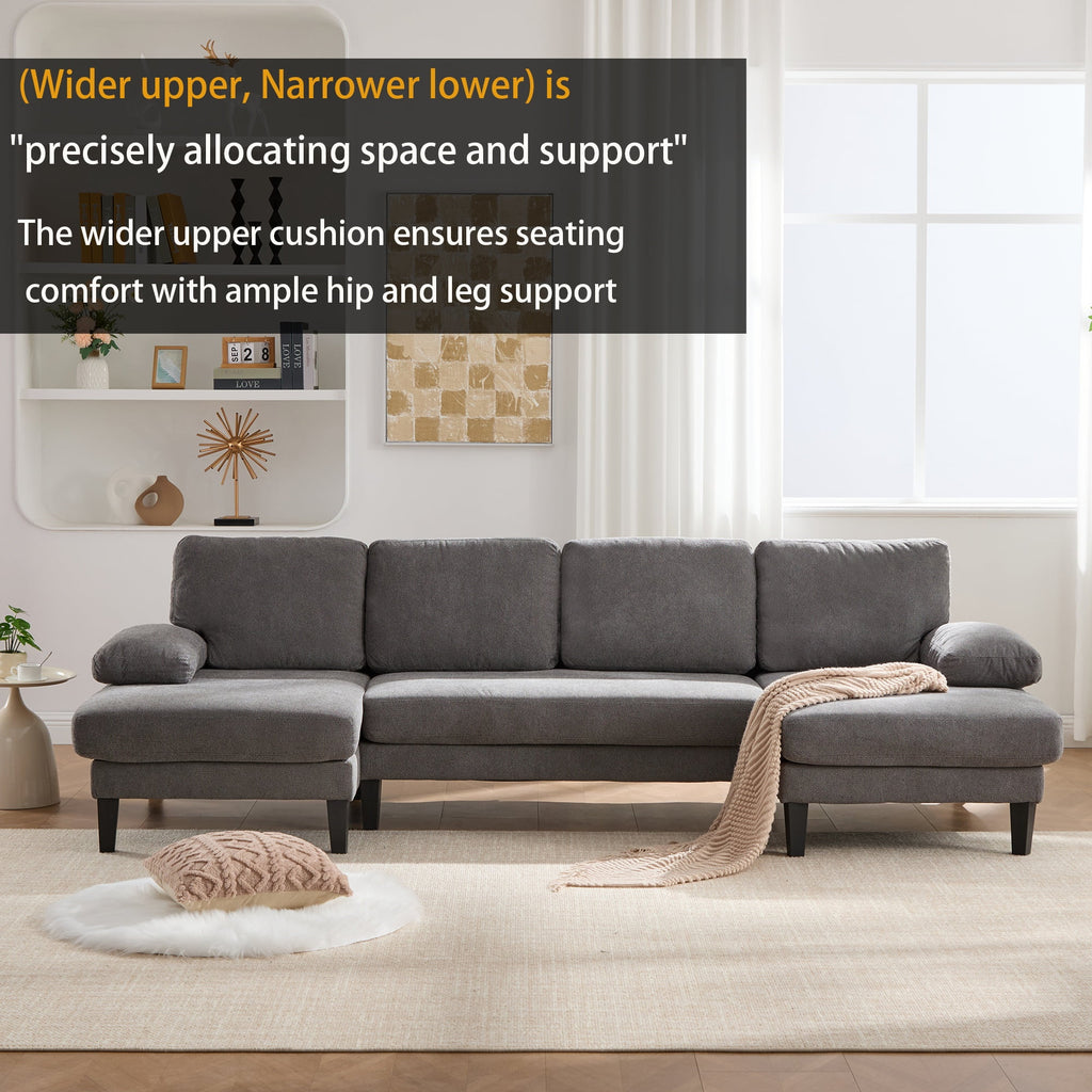 BINBANK L-Shaped Chenille Pull Out Sleeper and Storage Chaise Sectional Futon Sofa Bed with USB, Gray/Beige