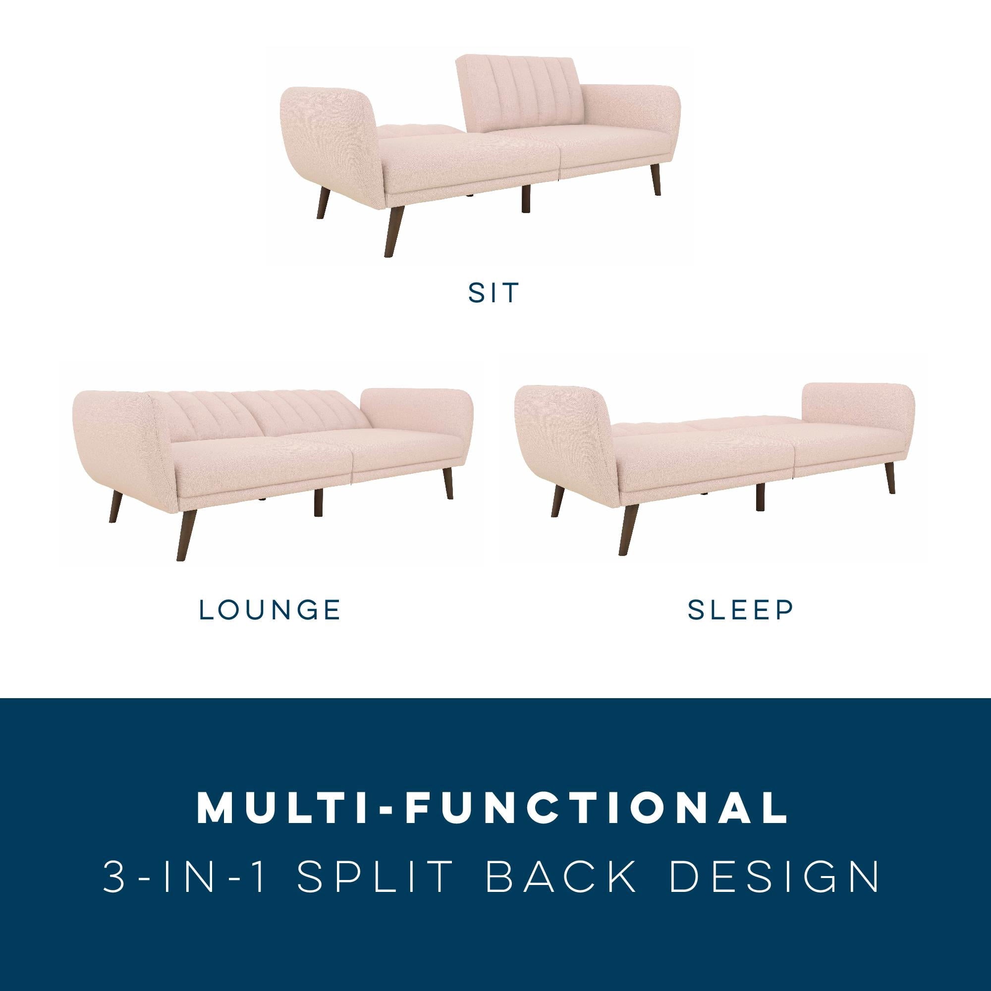 Novogratz Brittany Futon, Blue Linen