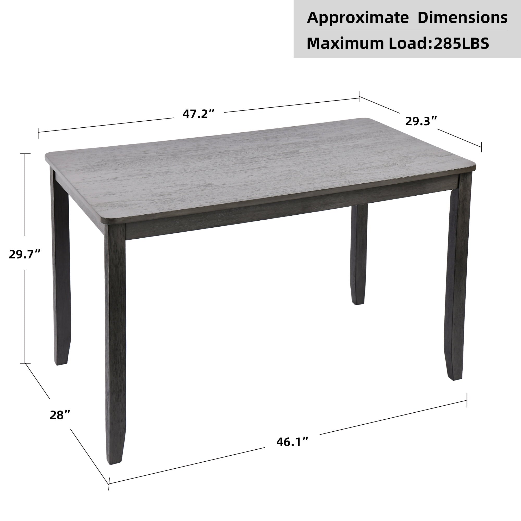Duhome Dining Table Kitchen Dining Table Solid Wood Rectangular Table for Kitchen Dining Room Livingroom Restaurant, Caramel
