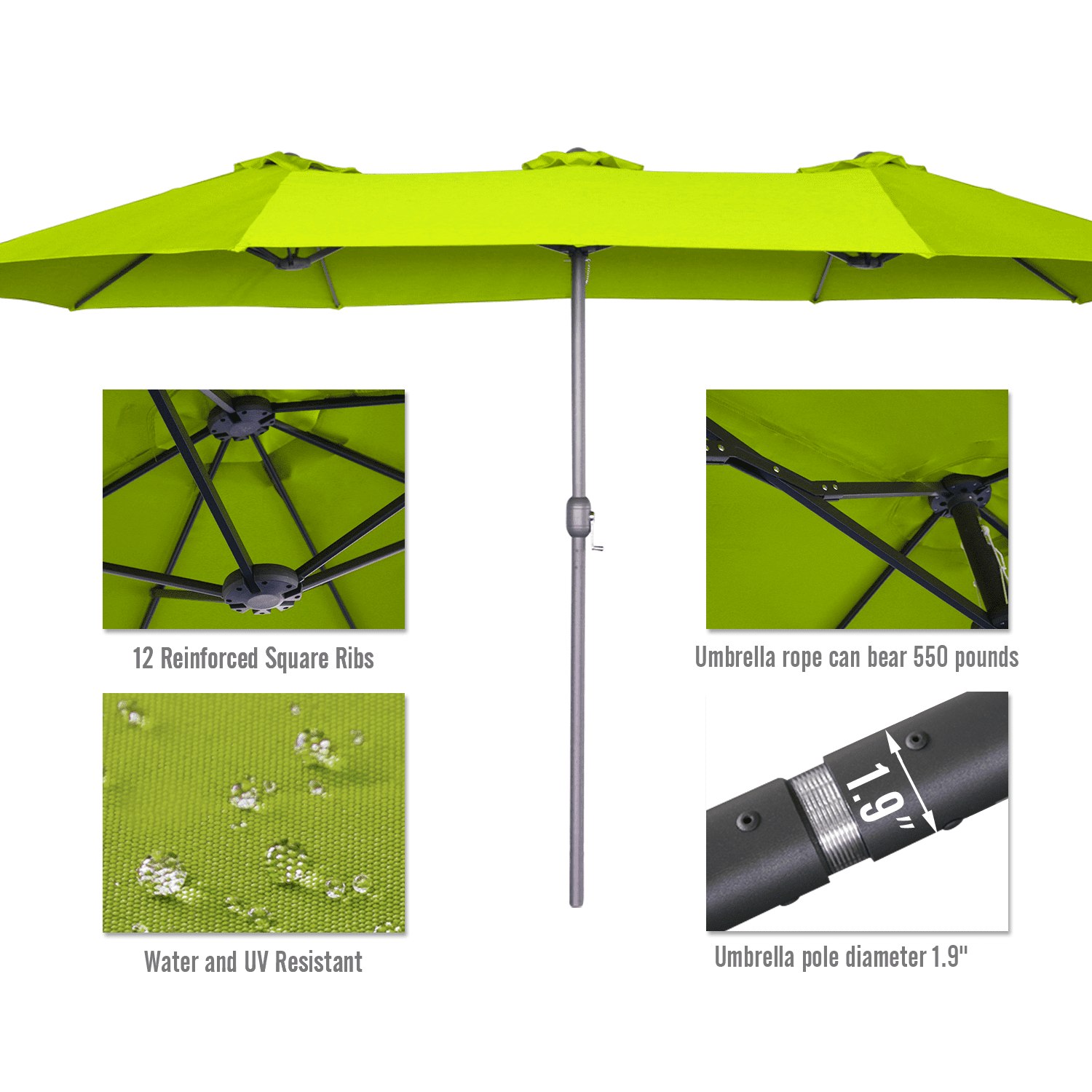 AECOJOY 10x10ft Outdoor Cantilever Patio Umbrella with Base, 360° Tilt & Rotate, Beige