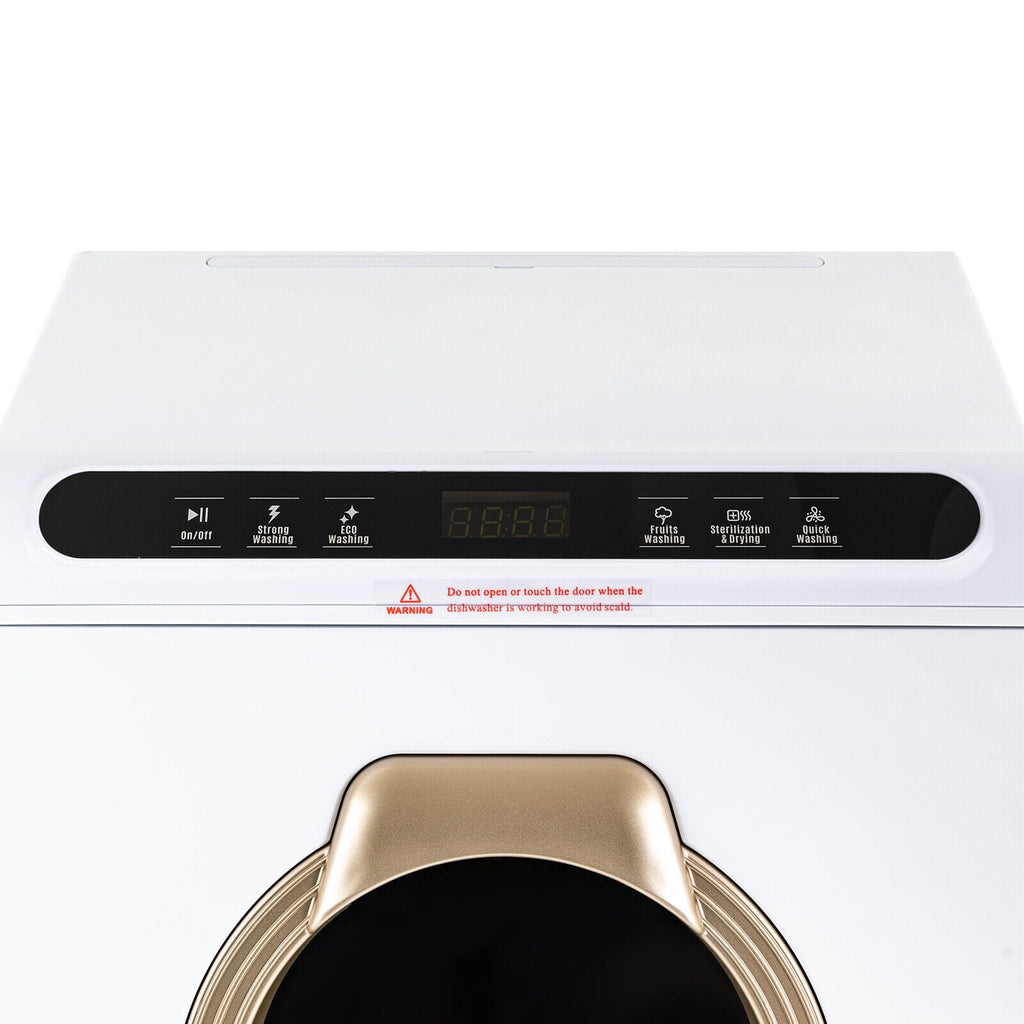 Portable Countertop Dishwasher Air Drying 5 Programs W/ 7L Water Tank 110V