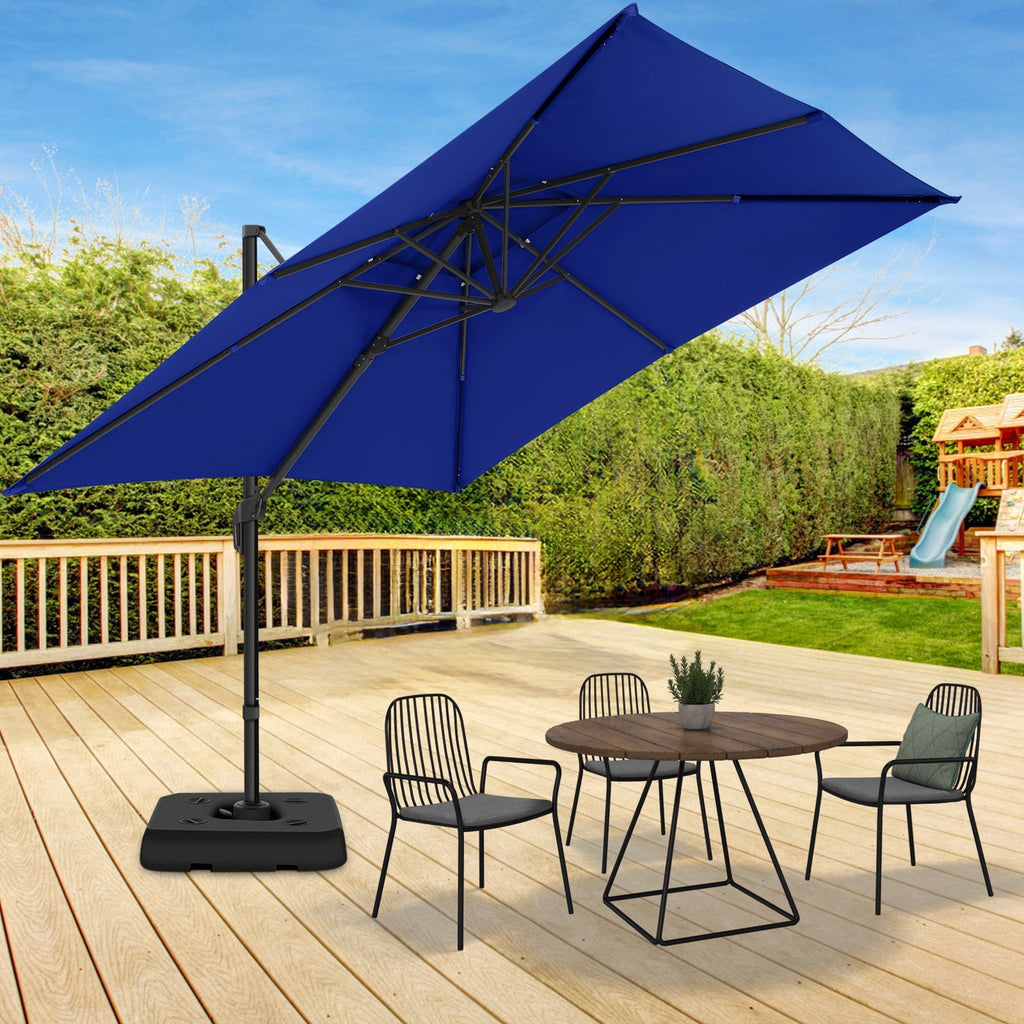 COBIZI 10x10ft Patio Cantilever Umbrella Double Roof Large Rectangular Deck Offset Umbrellas, Square Outdoor Patio Umbrella with 360°Rotation & Heavy-Duty Aluminum Frame,for Poolside Garden,Beige