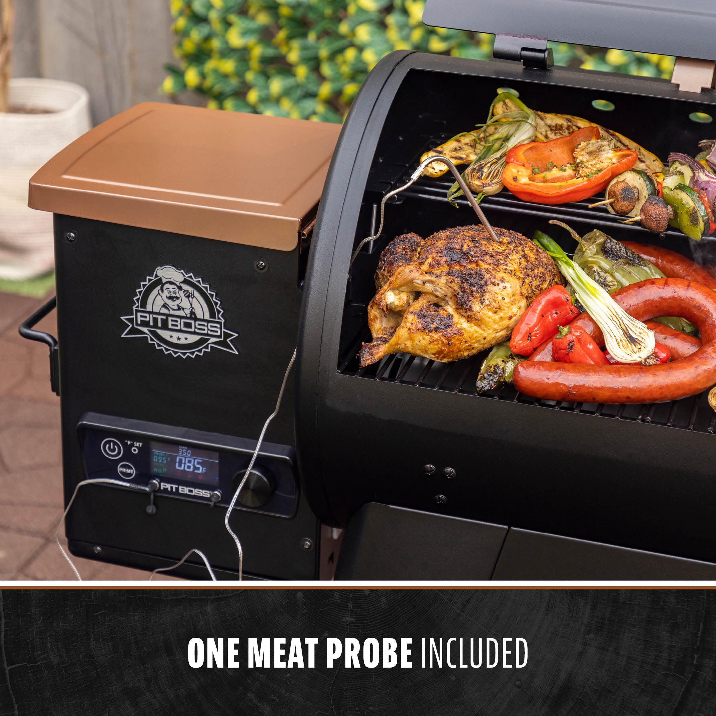 Pit Boss Pellet Smoker, Lexington 500 Square inch Wood Fired Pellet Grill, Onyx Series
