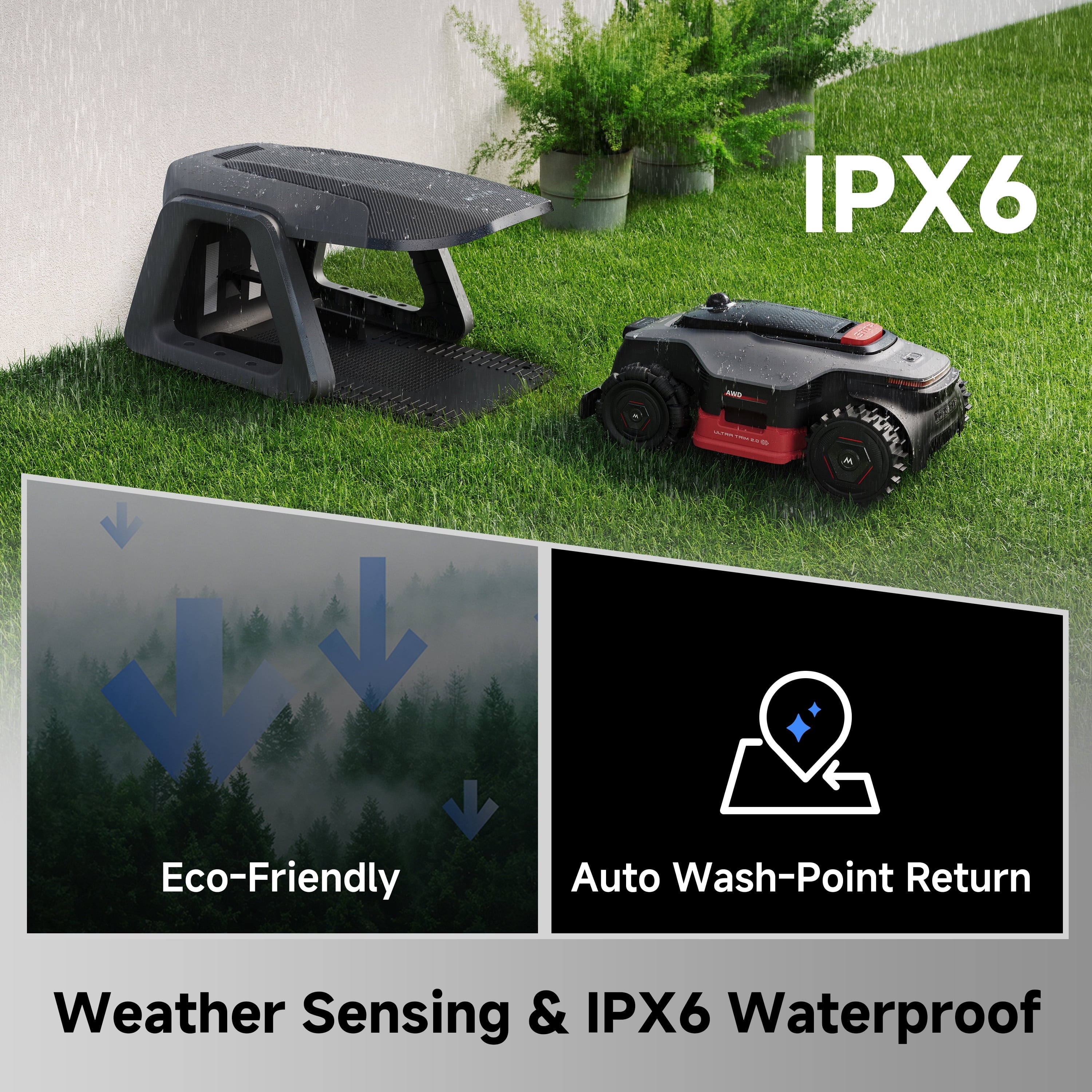 MOVA LiDAX Ultra 2000 Robotic Lawn Mower,Dual Mapping,0.5 Acres,Edge Cutting, Adjustable Cutting Height, Smart Obstacle Avoidance