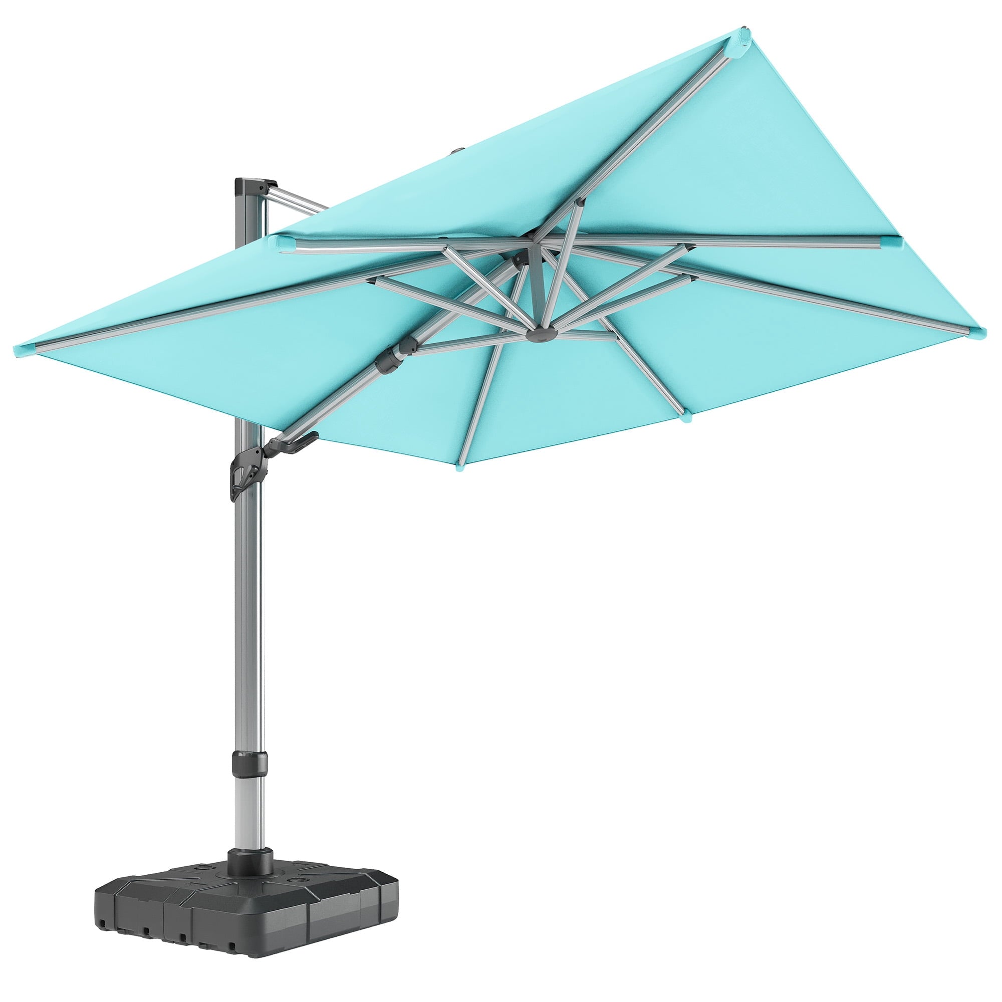 LAUSAINT HOME Outdoor Patio Umbrella, 10 Feet Large Cantilever Windproof Offset Umbrella with 360-degree Rotation for Backyard,Pool,Lawn,Deck,Gray