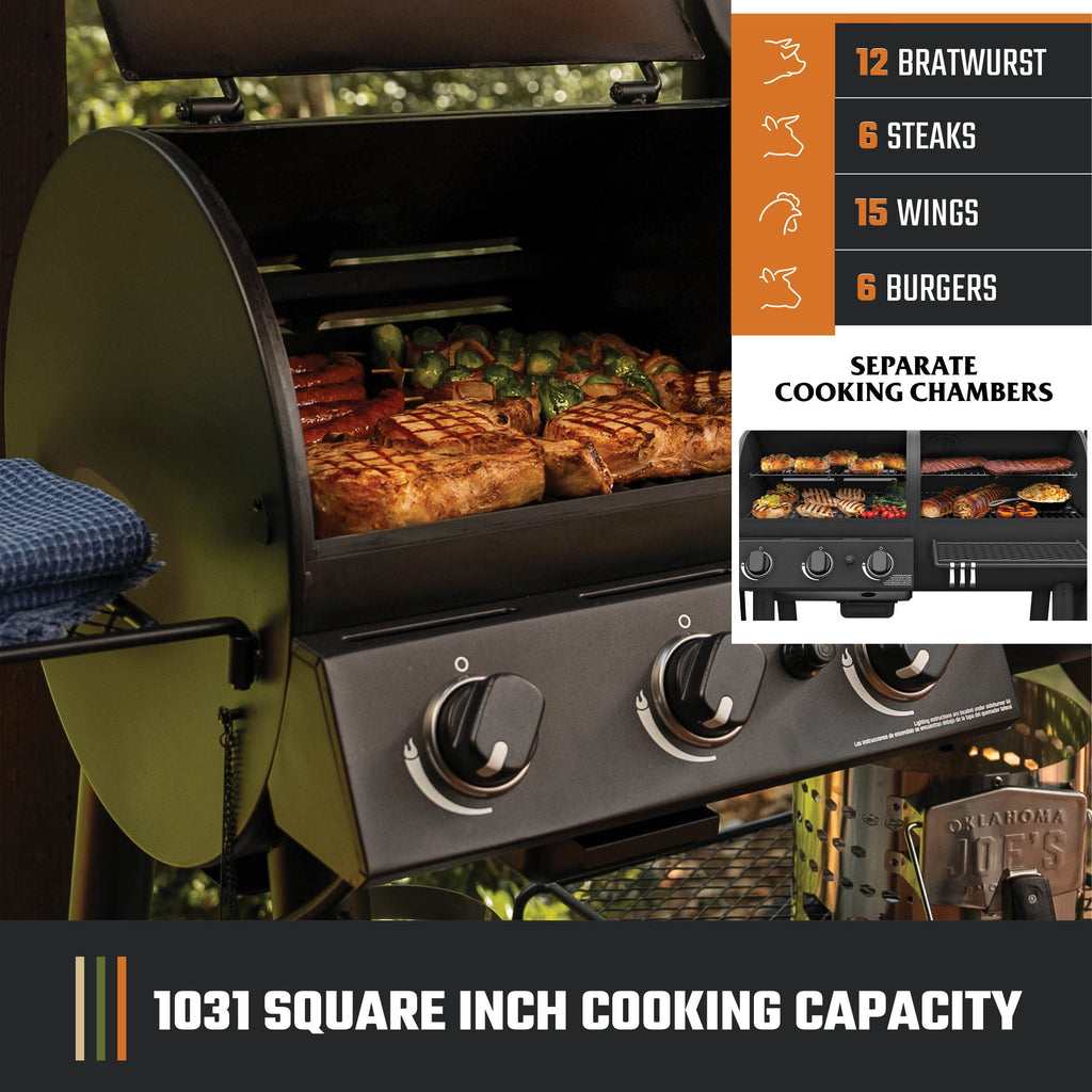 Oklahoma Joe's® Canyon Combo Gas Grill & Offset Smoker