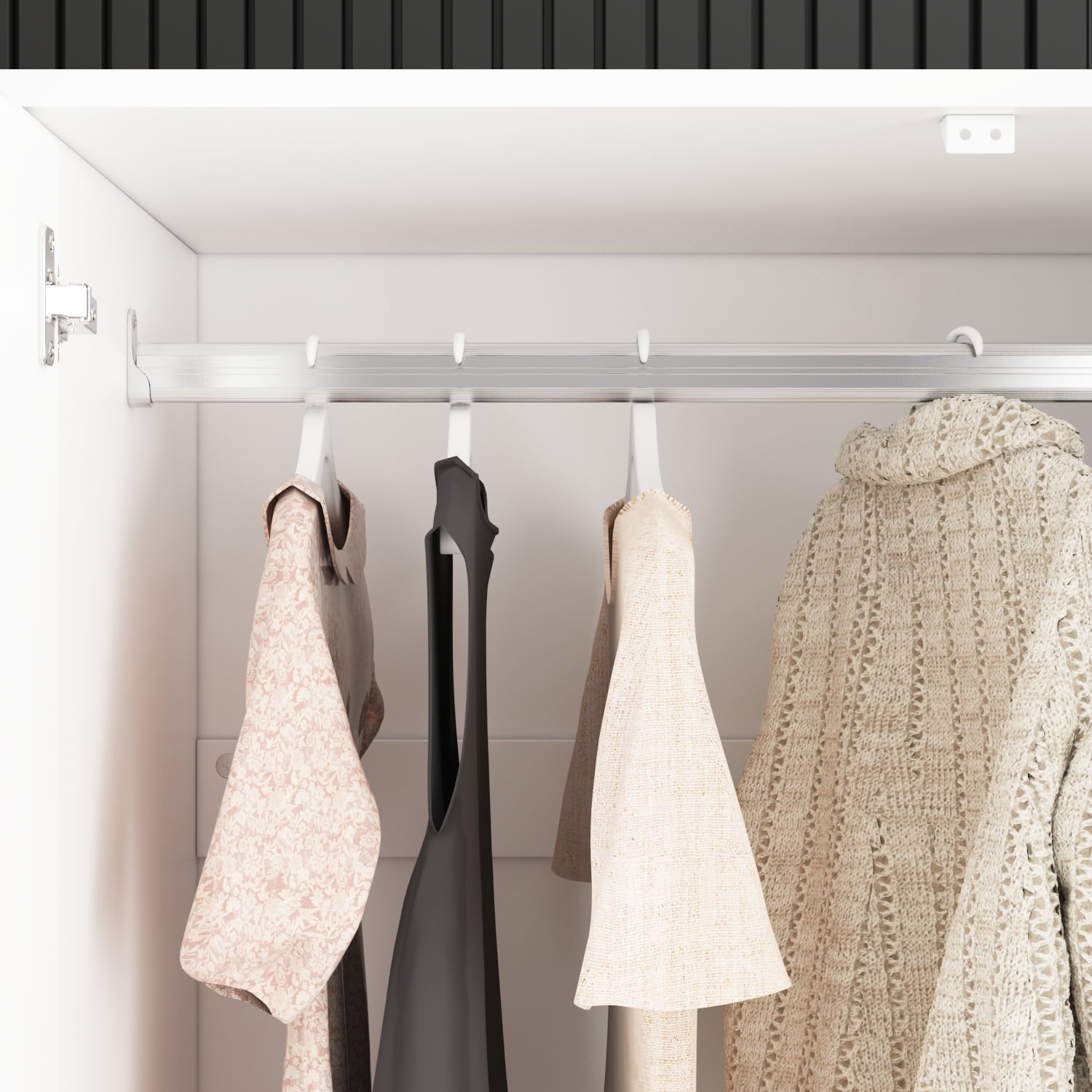 Wiawg 2 Door Wardrobe Armoire,Mirrored Closet Storage with Drawers and Shelves,White