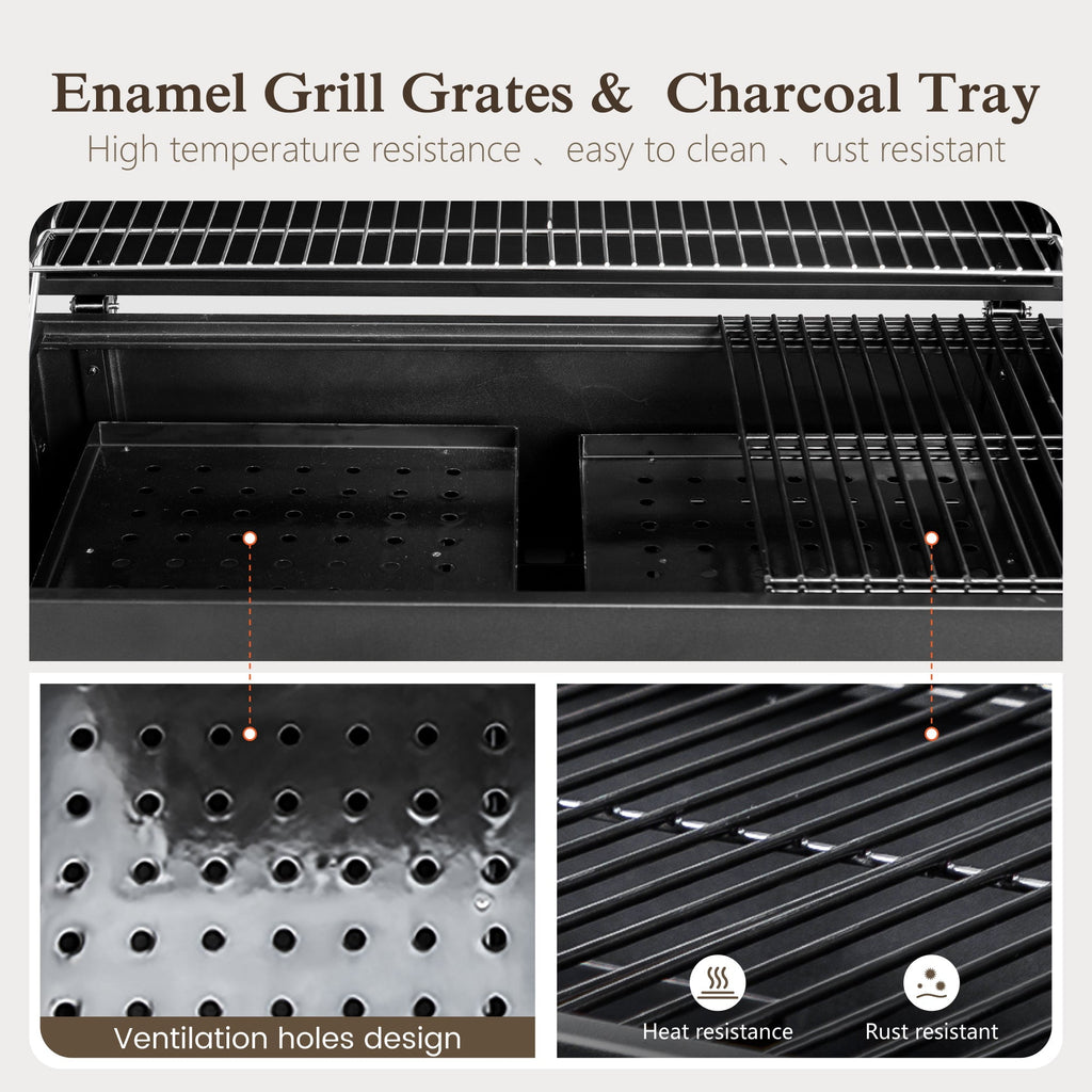 Alpha Joy 34-inch BBQ Charcoal Grill Outdoor Portable Barbecue Grill