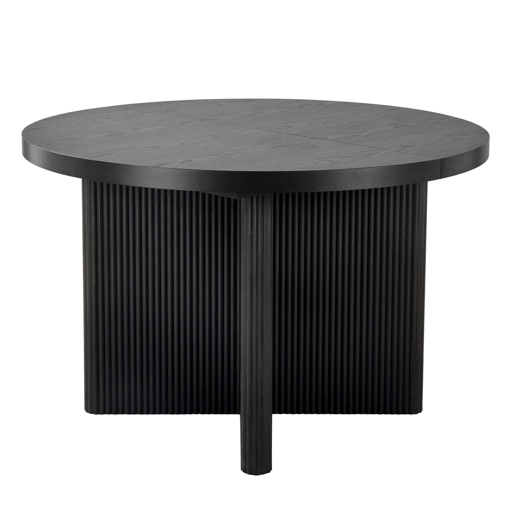 Better Homes & Gardens Lillian Fluted Round Expandable Dining Table, Walnut Finish