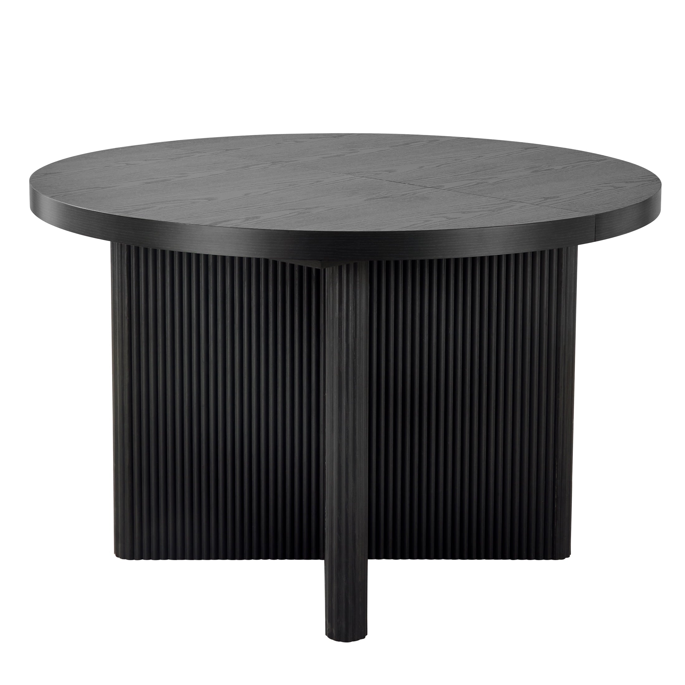 Better Homes & Gardens Lillian Fluted Round Expandable Dining Table, Walnut Finish