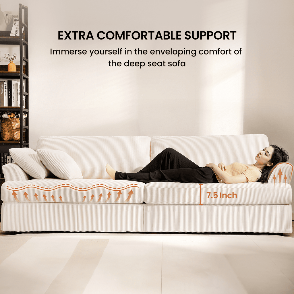 87 Sofa, Comfy Cloud Couch, Upholstered Couch for Living Room, Green