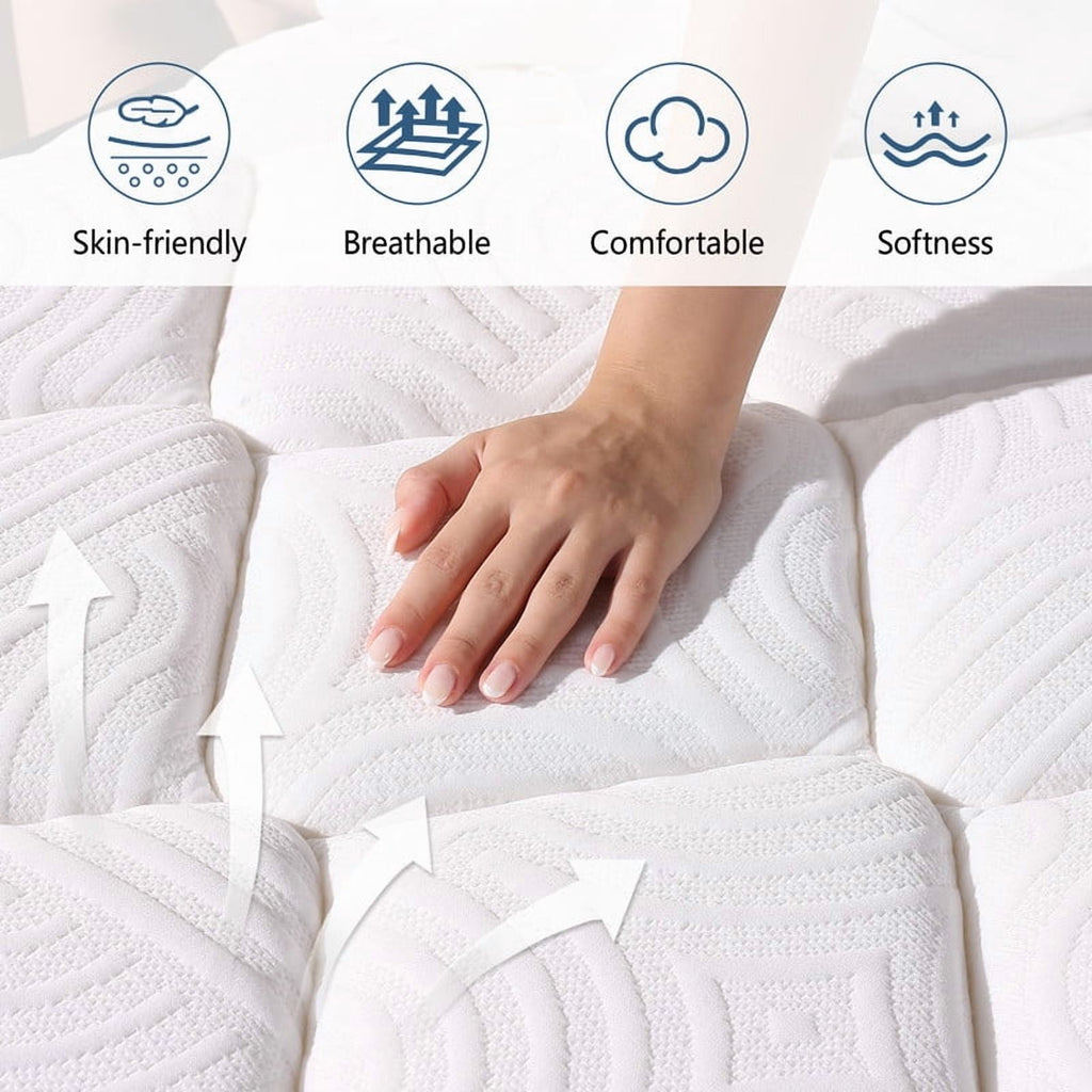 DEHIJU Queen Size Mattress, 12 Inch Hybrid Memory Foam Queen Mattress in a Box, Pressure Relief, Medium Firm, CertiPUR-US