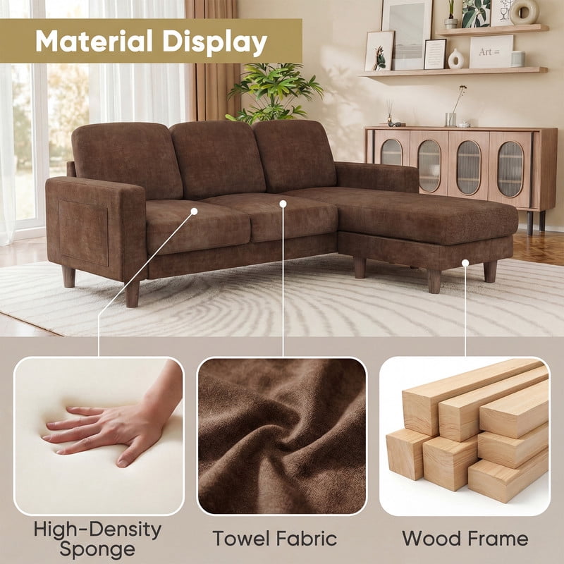 Homall Cloud Modular Sectional Sofa 3 Seat L-Shaped Cloud Oversized Sofa Couch for Living Room, Apartment and Small Space,Dark Gray