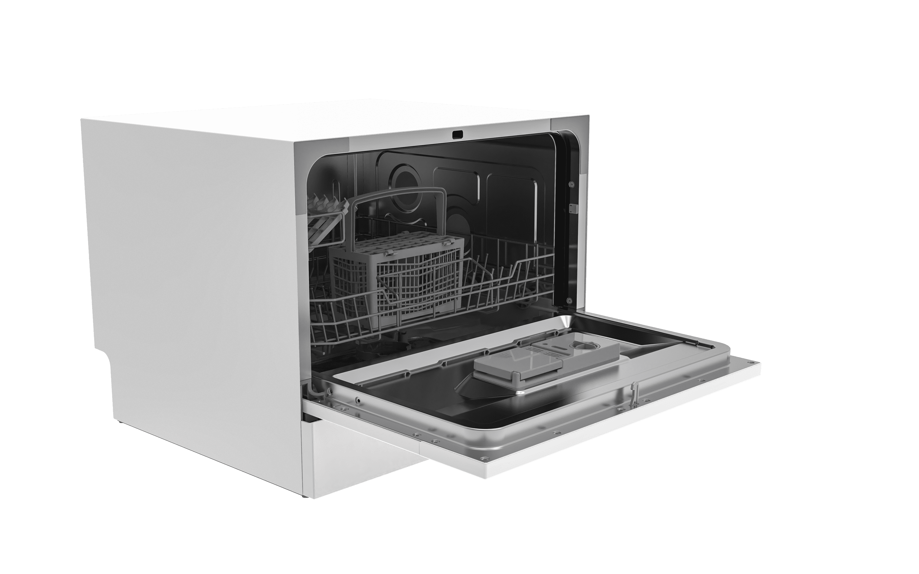 Hamilton Beach 6 Place Setting Countertop Dishwasher, Compact Portable Dishwasher for Kitchen, Apartment, RV, Dorm, White