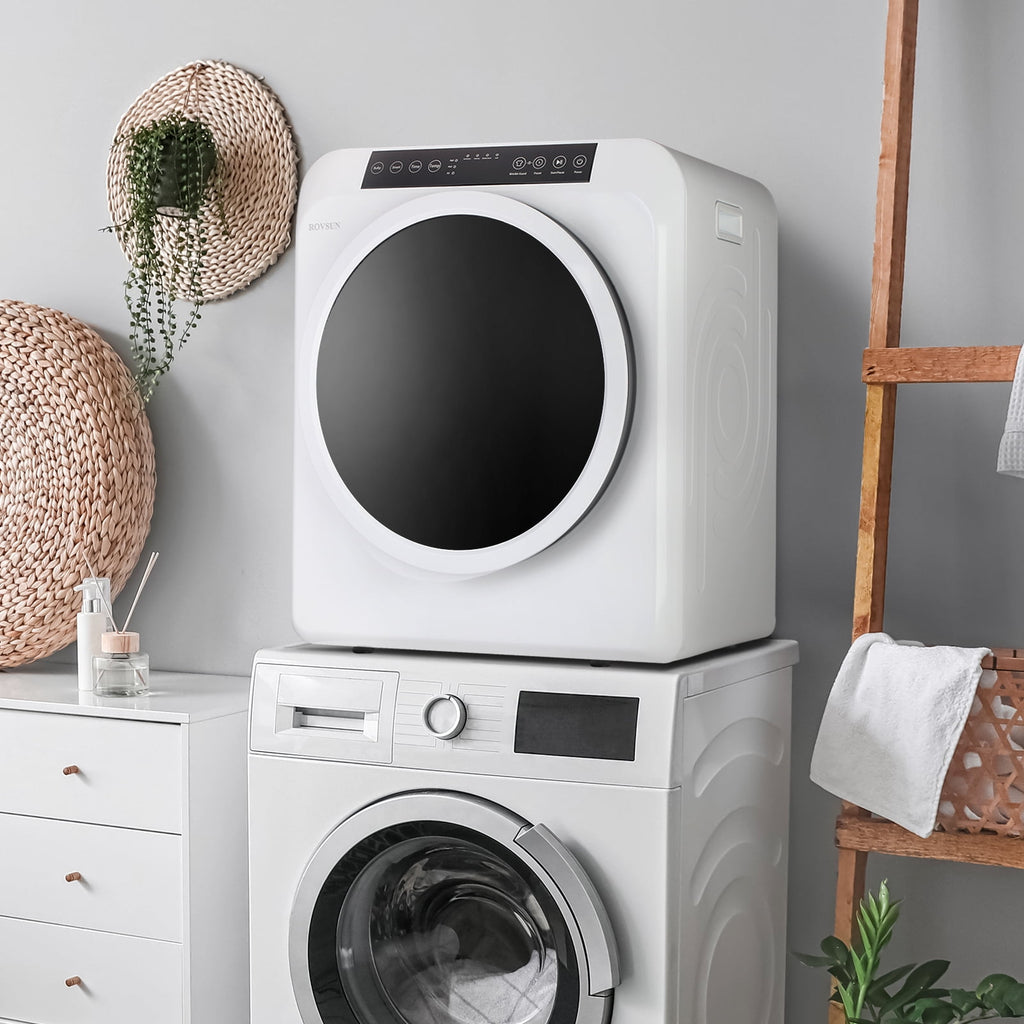VINGLI 13.2LB Portable Clothes Dryer, 3.5 Cu.Ft Front Load Laundry Electric Tumble Dryer with LCD Touch Screen, UV Disinfection for Apartment, Home, Dorm-110V, Luxury Grey