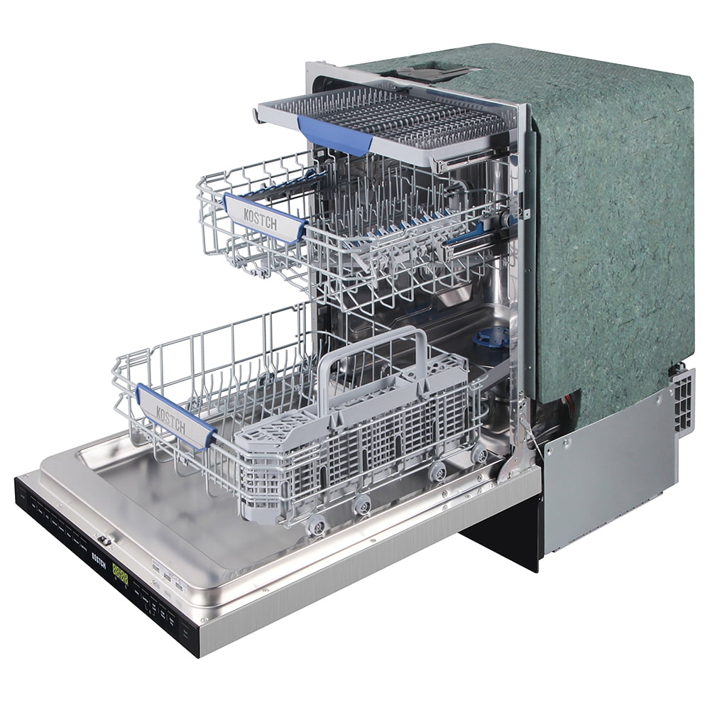 KOSTCH 24in Built-in Dishwasher with 8 wash programs & 4 Dry Options, Large Capacity 15 Place Settings,Stainless Steel Handle, 45-dBA Ultra-Quiet, ENERGY STAR Certified