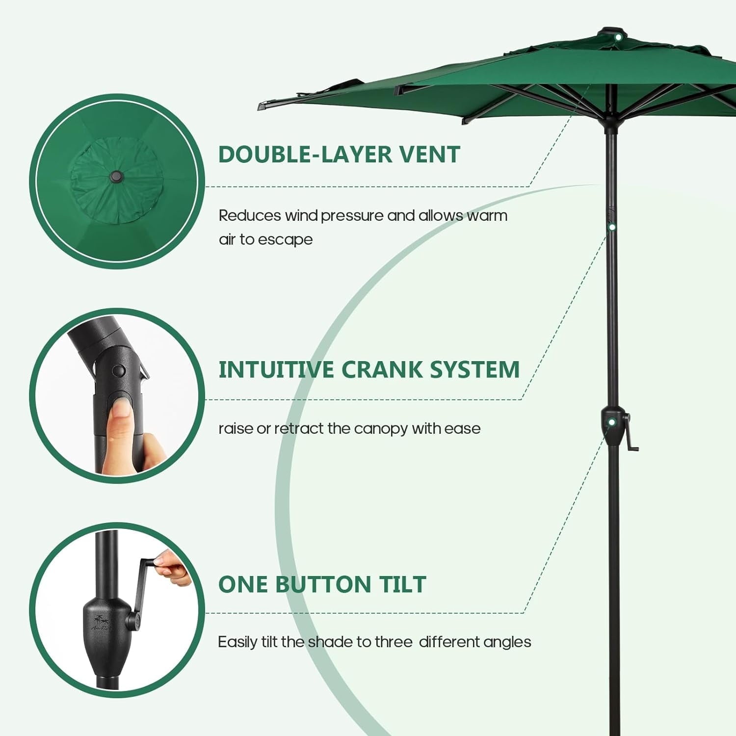 Abba Patio 11’ Vienna Offset Hanging Outdoor Cantilever Patio Umbrella, Beige