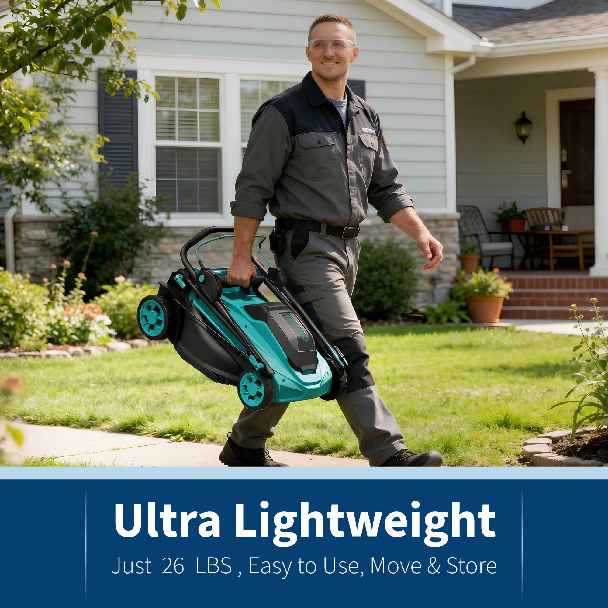 Volkmi 40V 16 Brushless Cordless (Push) Lawn Mower , 4.0Ah Battery and Charger Included