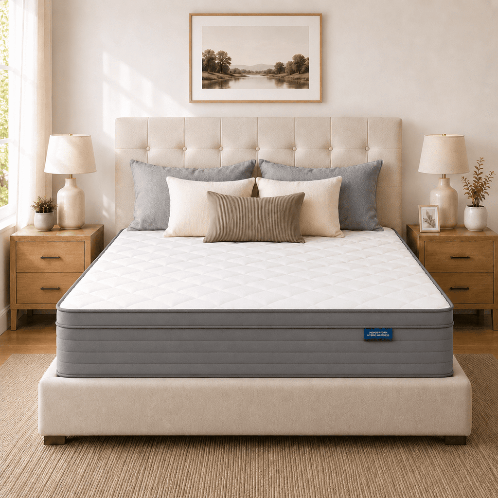 Arienivo Queen Size Mattress 12 Hybrid Mattress in a Box, Cooling Gel Memory Foam and Pocket Coils, Medium Support, Pressure Relief & Motion Isolation for Adult