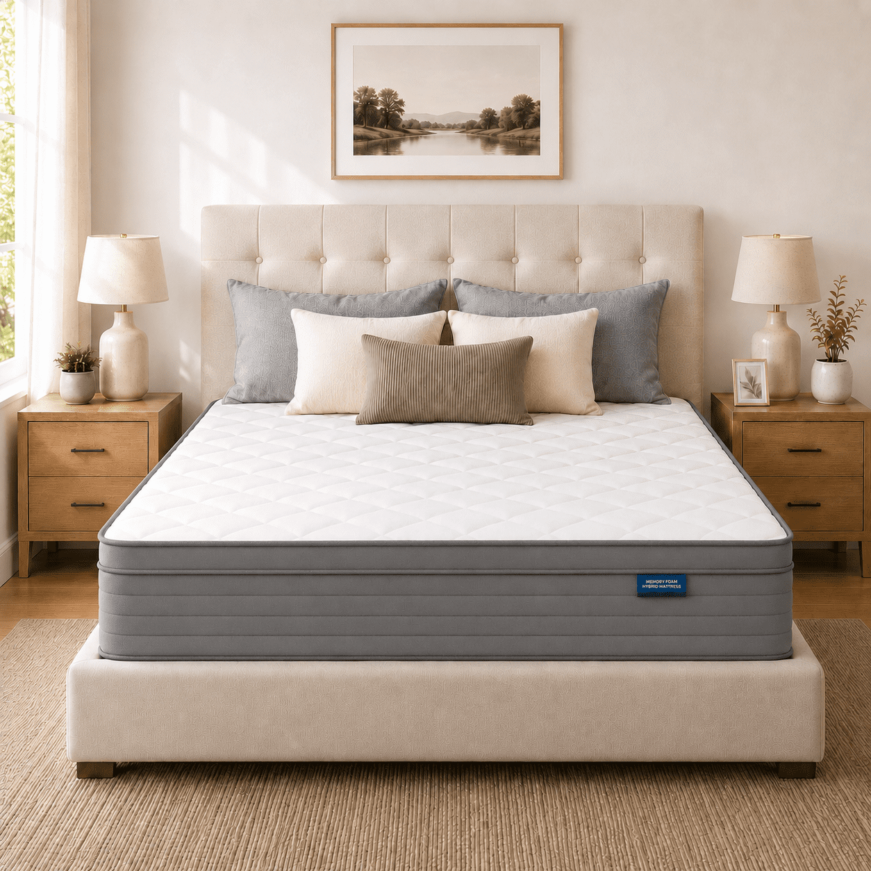 Arienivo Queen Size Mattress 12 Hybrid Mattress in a Box, Cooling Gel Memory Foam and Pocket Coils, Medium Support, Pressure Relief & Motion Isolation for Adult