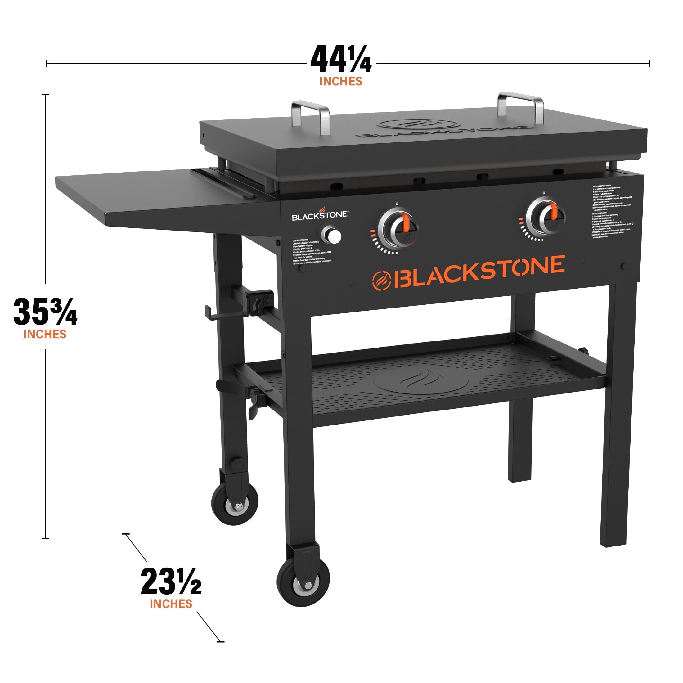 Blackstone Original Outdoor Griddle, 2-Burner 28 Flat Top Grill with Hard Cover, Black
