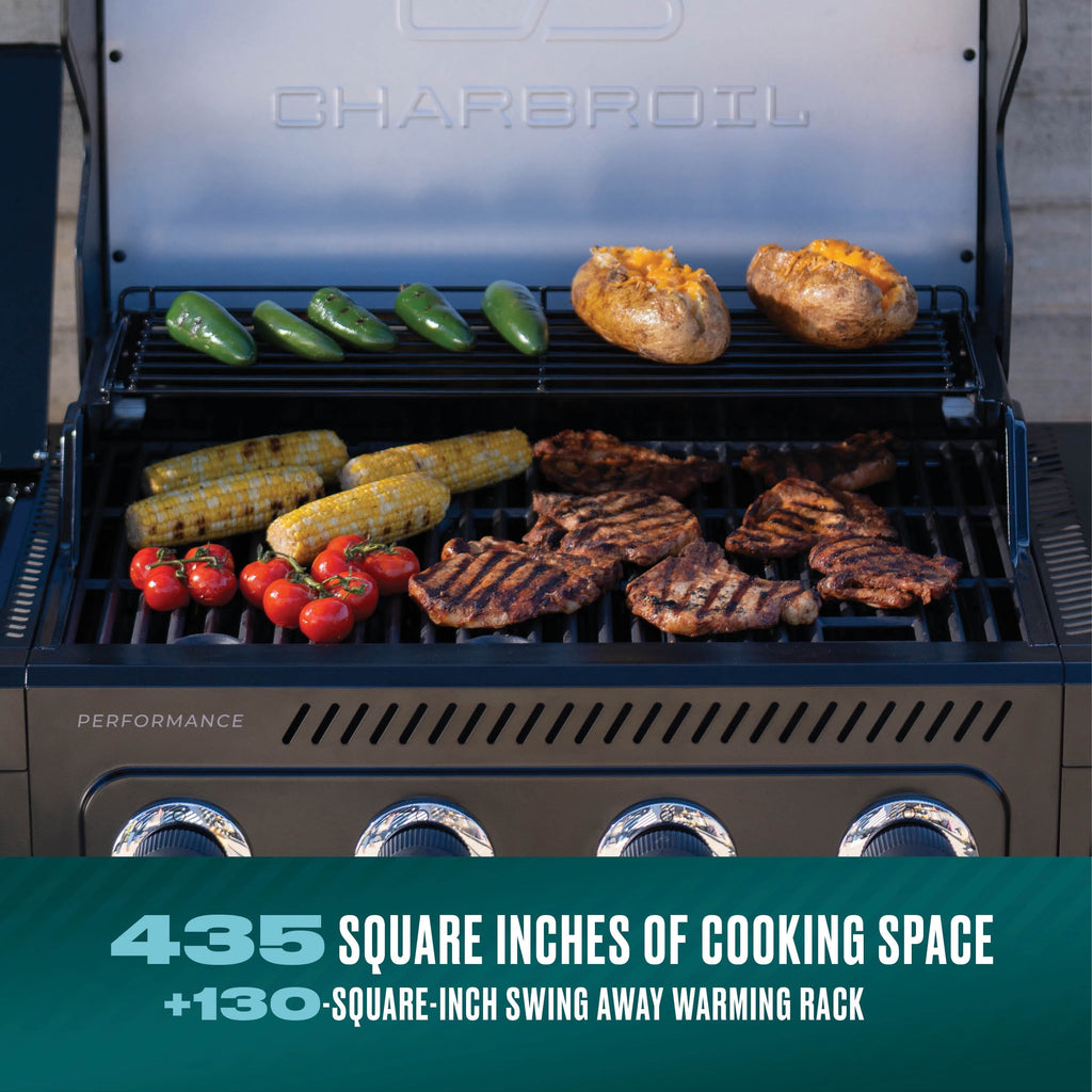 Charbroil® Performance Series™ FlavorMax™ 4 Burner Gas Grill Cabinet with Side Burner, Stainless Steel