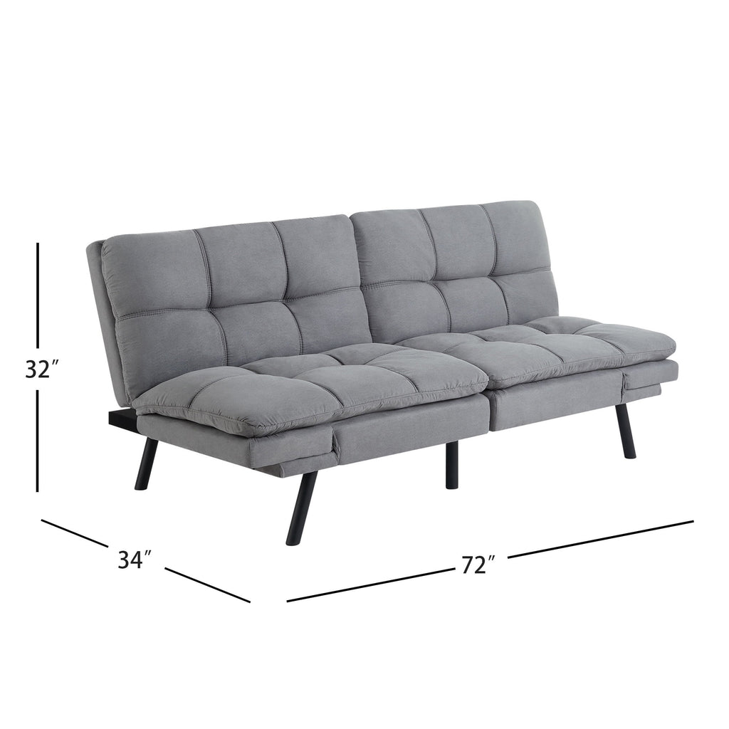 Mainstays 72 Memory Foam Futon Sofa Bed,Black