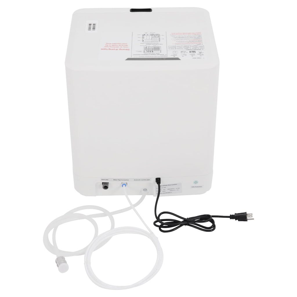 FOGGBET Countertop Dishwasher 800W White Compact Dishwashers with 4 Washing Programs, 360-Degree Spraying Wash Kitchen Mini Dishwasher with Air-Dry Function White