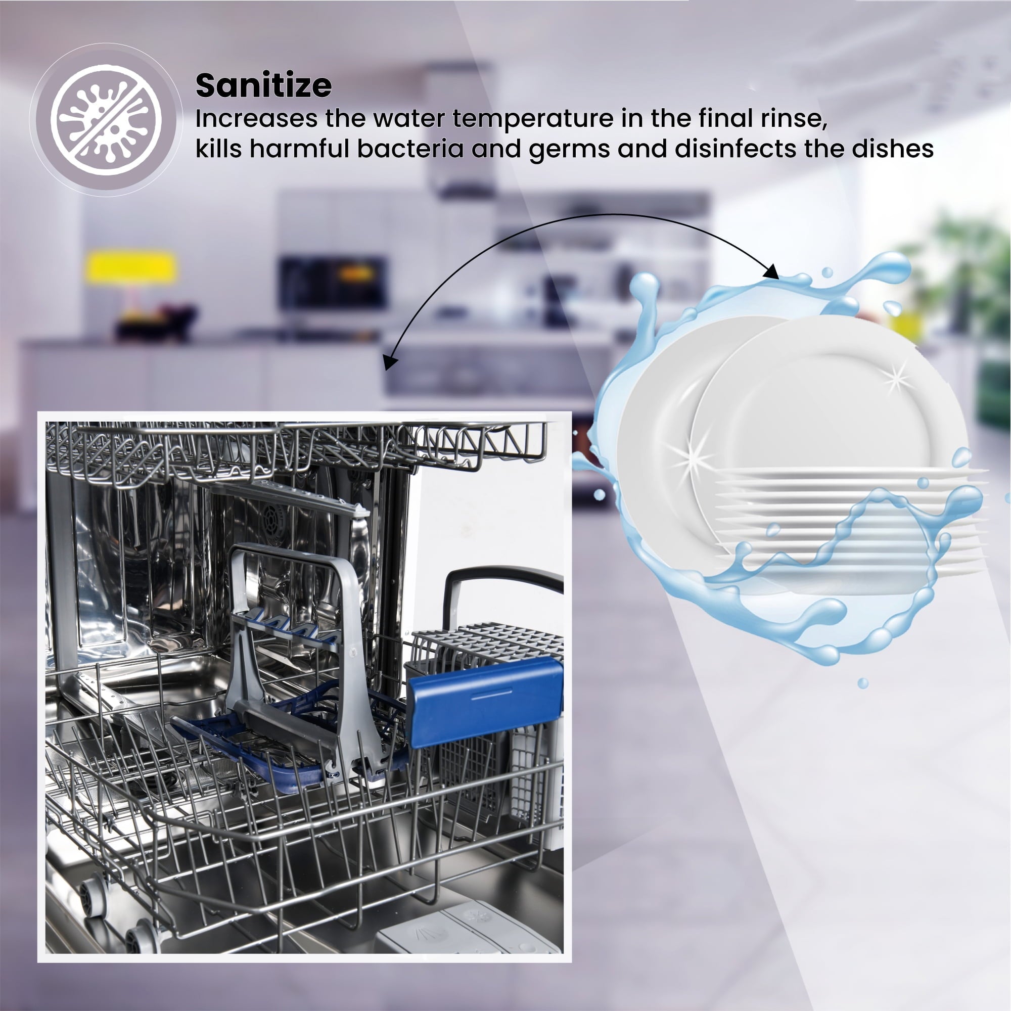Equator Europe 24 Built in 14 place Dishwasher in White