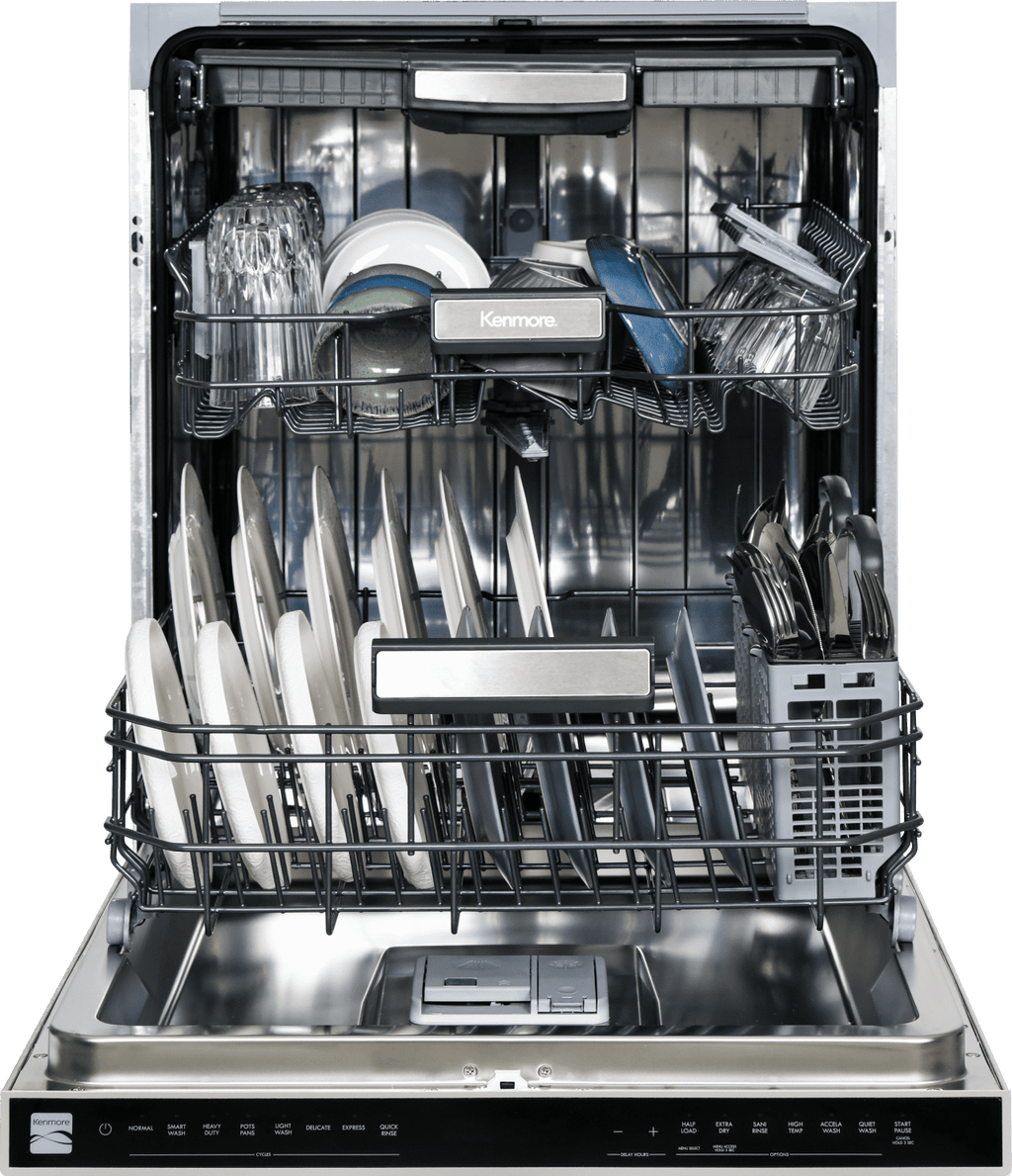 Kenmore 24” Built-In-Dishwasher w/ 3rd Rack & Turbo Dry with Pocket Handle-SS