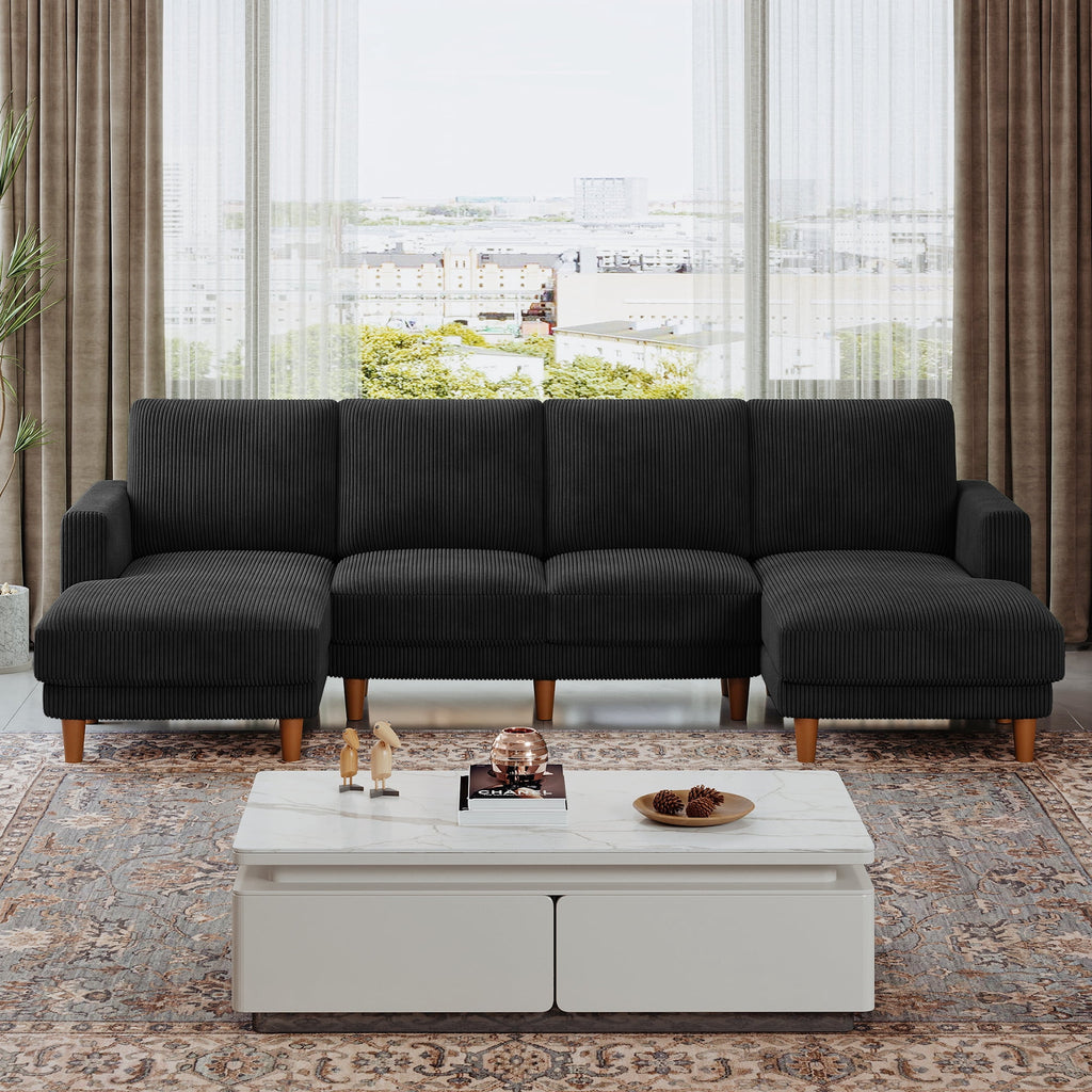 87 Corduroy Sofa,3 Seater Sofa with Extra Deep Seats,Neche Comfy Upholstered Couch for Living Room,2 Pillows,Green