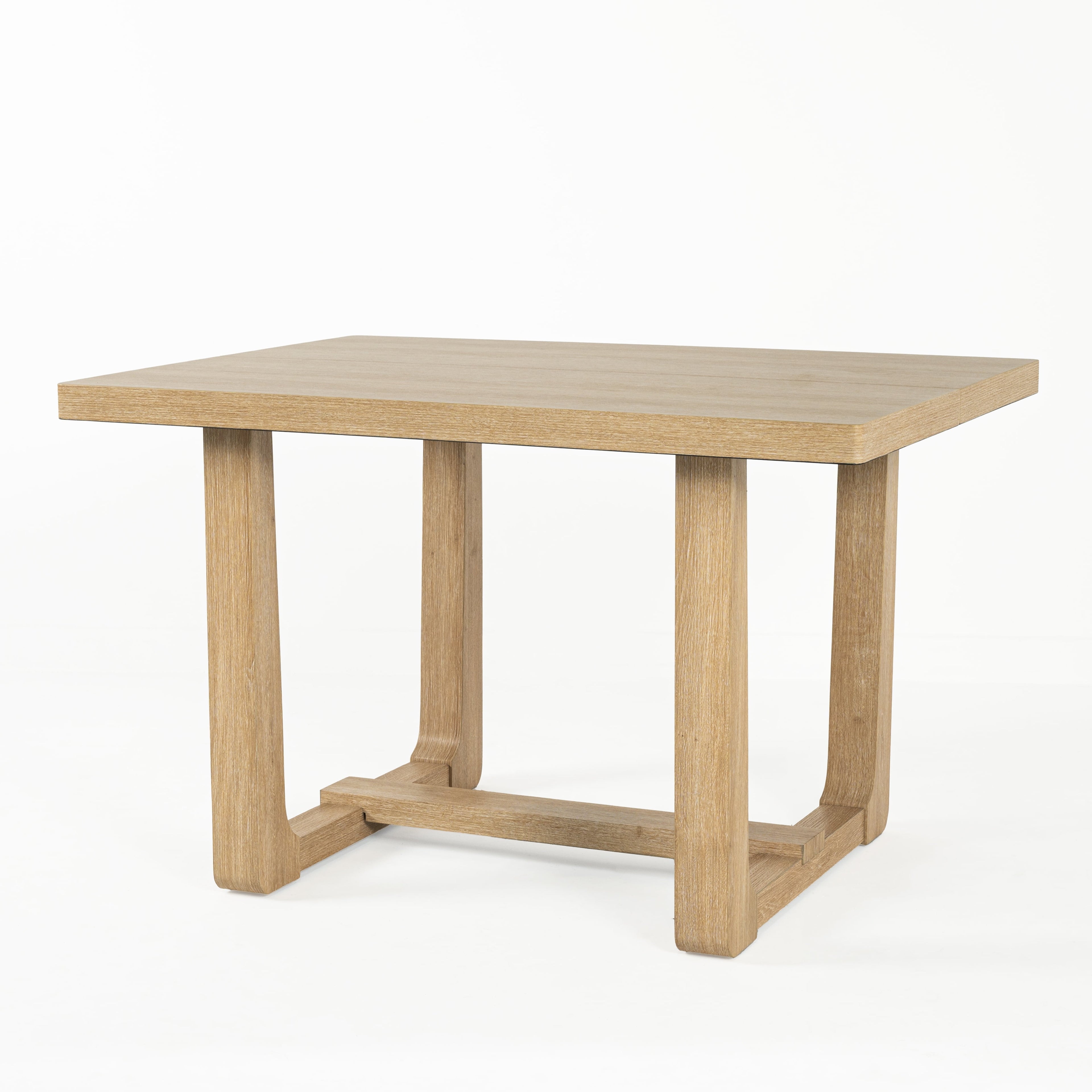 Leovanni Modern 48 5-Piece Solid Wood Dining Table Set with 4 Upholstered Chairs, Rectangular Kitchen & Dining Room Set, Natural