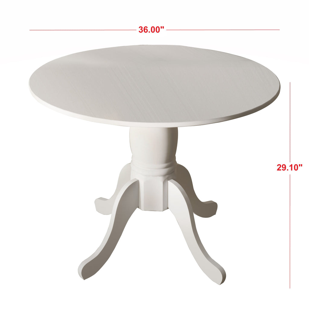Home Design Olivia Dining Table with Round Pedestal Top, Mid-Century Modern Style, Easy Assembly, Black