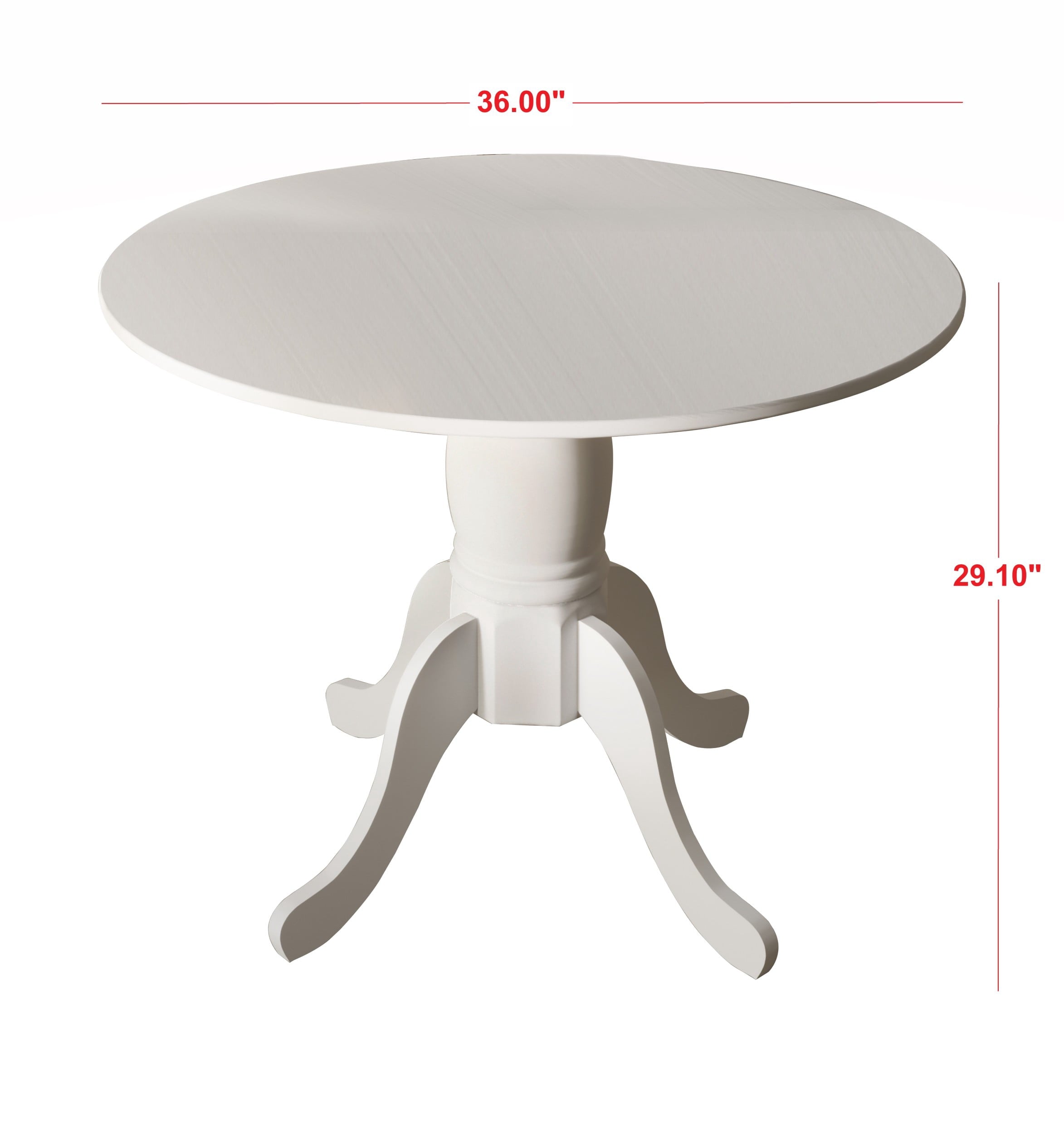 Home Design Olivia Dining Table with Round Pedestal Top, Mid-Century Modern Style, Easy Assembly, Black