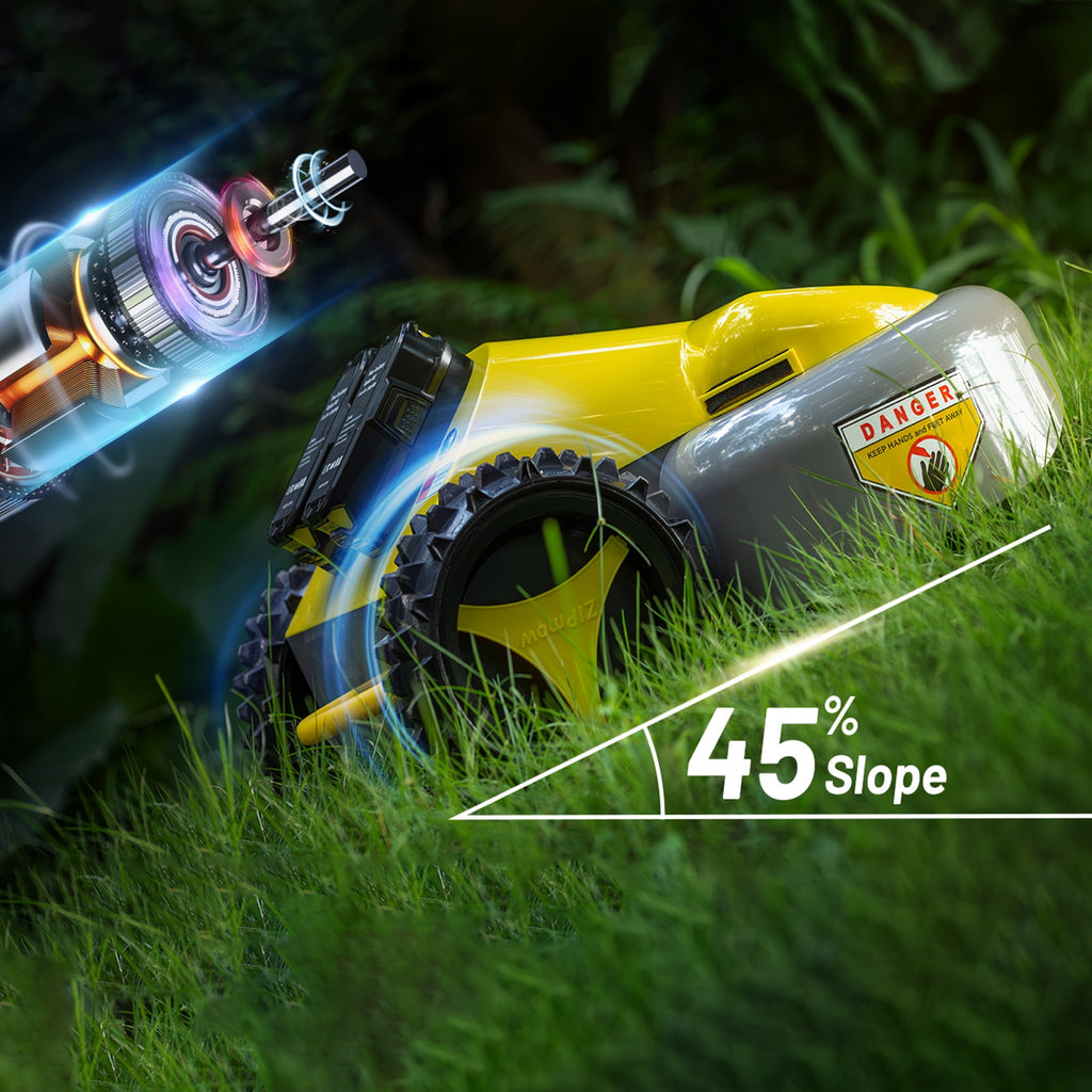 ZIPmow A106-RC Self-Propelled Cordless Lawn Mower - Remote Control, AWD, 45° Slope Climbing, 2-3 Inch Cutting Height, 60Min Runtime with Dual 3Ah Batteries, 17lbs Ultra-Lightweight