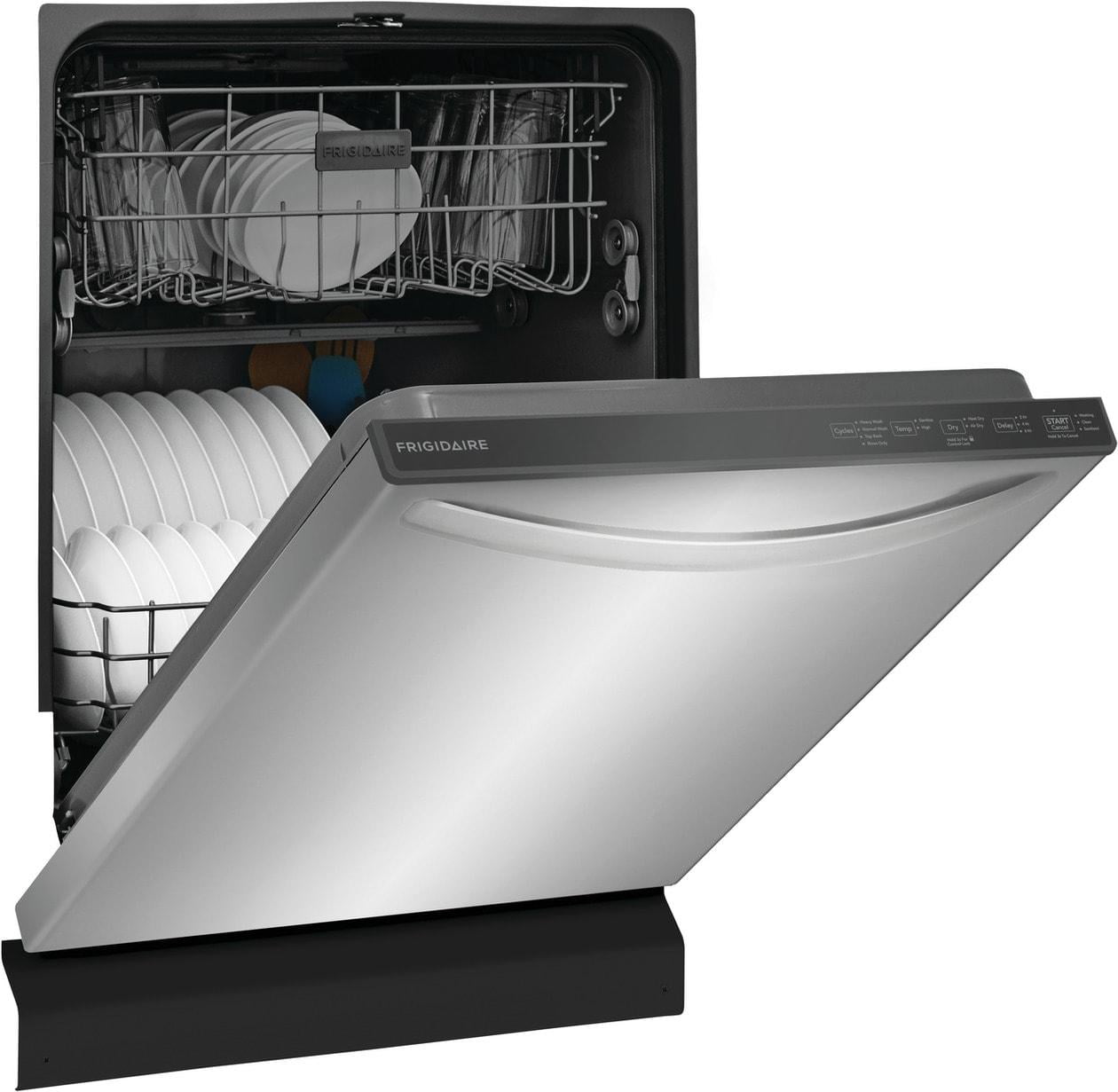Frigidaire FDPH4316AD 24 Built-In Top Control Dishwasher, Top Control, Black Stainless Steel