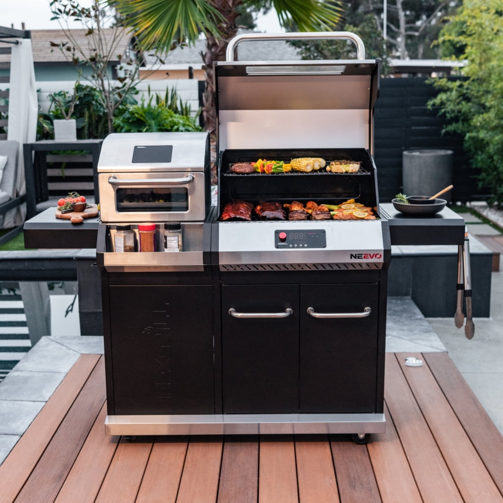 Neevo Smart Propane Grill 44,000 BTU, with 2 U Shaped Burners, Outdoor BBQ, Electronic Control, 714 Sq In Cooking Space, Cast Iron Grates, App Connected – 720-1054 