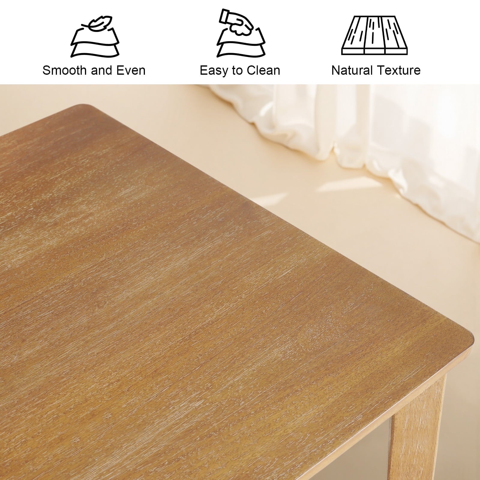 Kithkasa 47 Dining Table for 6 People,Wooden Farmhouse Kitchen Table for Kitchen, Living Room,Dining Room,Natural