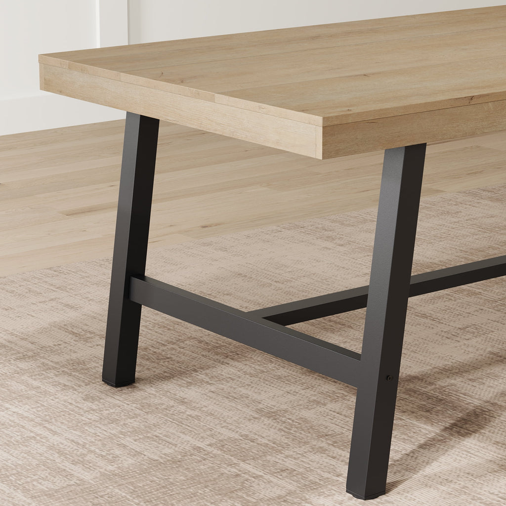 70.87 Inch Long Large Rectangle Dining Table for 6-8 People, Modern Kitchen Dining Room Table with Rustic Wooden Tabletop & Strong Metal frame(Only Gray Walnut Table)