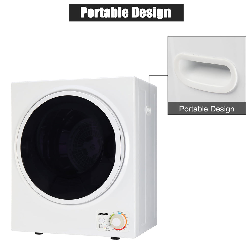 Ktaxon 1.6 cu. ft. Compact Electric Dryer With LCD Touch Panel & Stainless Steel Tub for Home, Apartment, Dorm,White