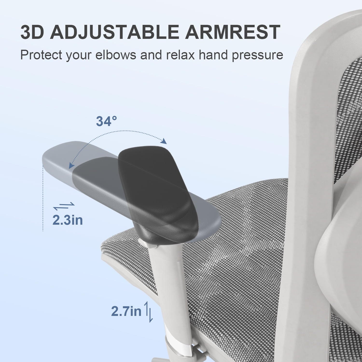 Sihoo M57 Ergonomic Office Chair, Adjustable Swivel Mesh High Back Desk Chair with Headrest, Lumbar Support, Black