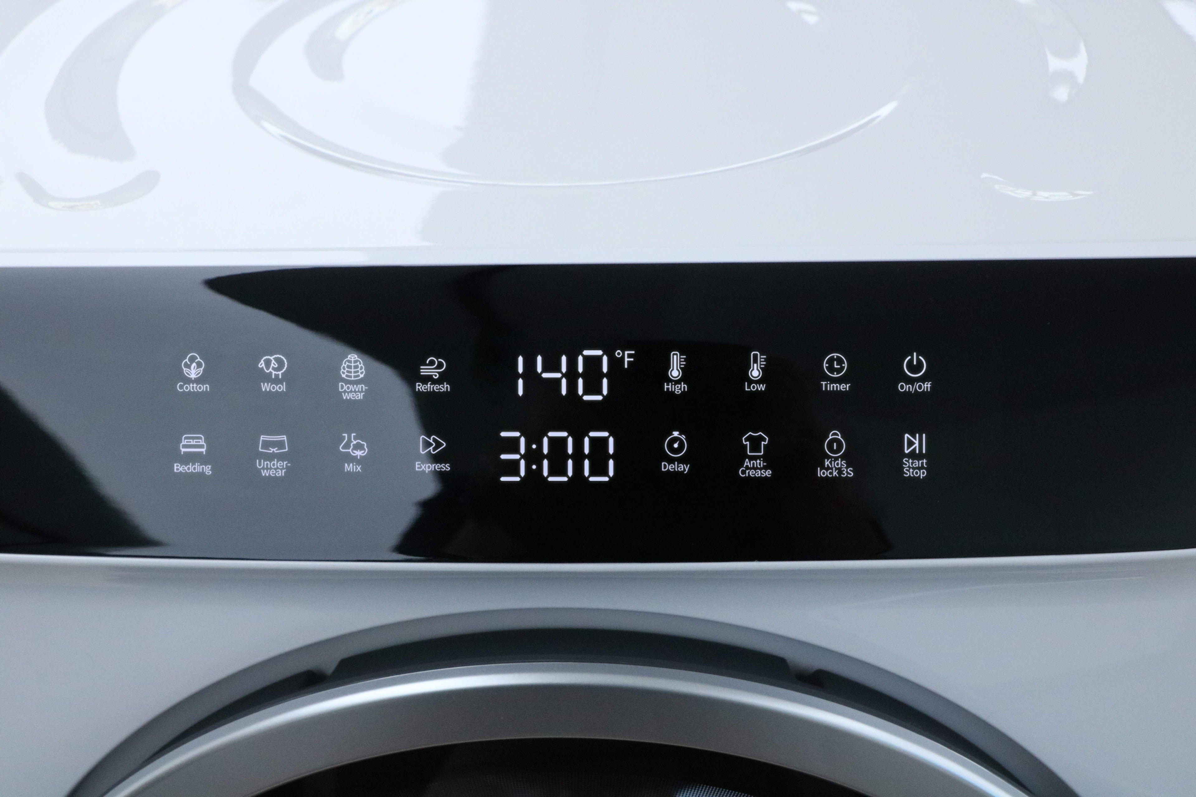 Hamilton Beach 13 lbs. Compact Tumble Dryer with Touchscreen Controls, 8 Drying Modes, Delay Start, Adjustable Heat Levels, Child Lock, Air-Vented Port, White
