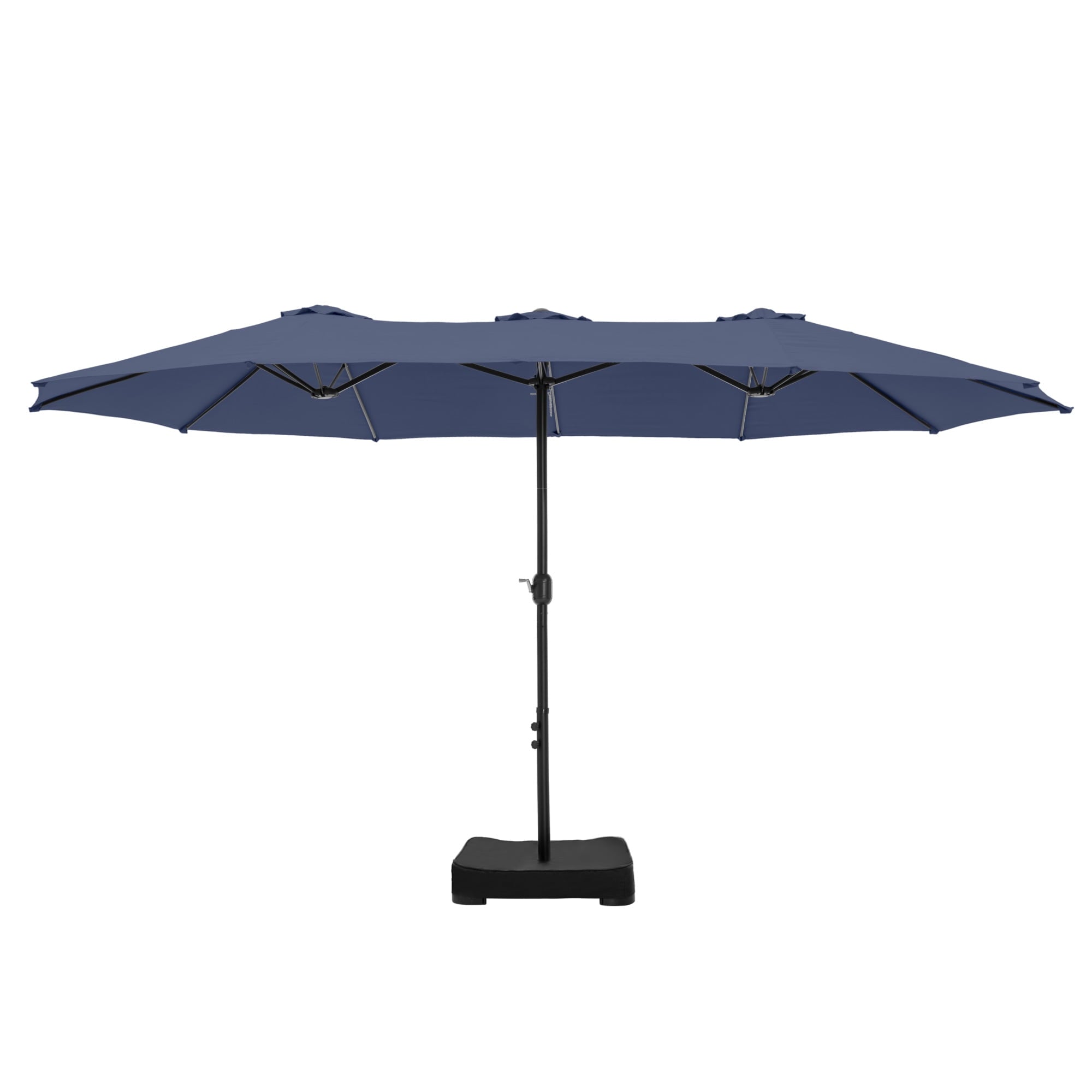 SUMMIT LIVING 15 ft Large Patio Umbrella with Base (Included) Double-Sided Rectangular Outdoor Deck Umbrella for Outside - Beige